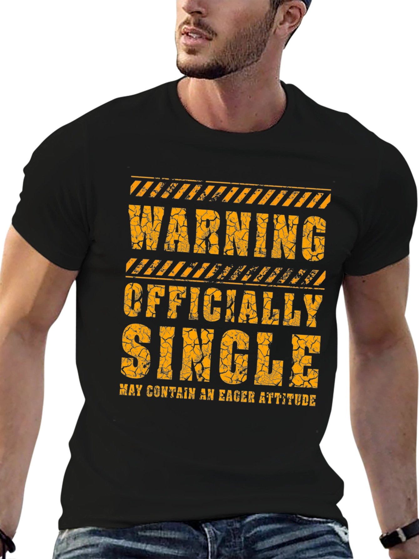 Warning Officially Single Mens Black T-Shirt