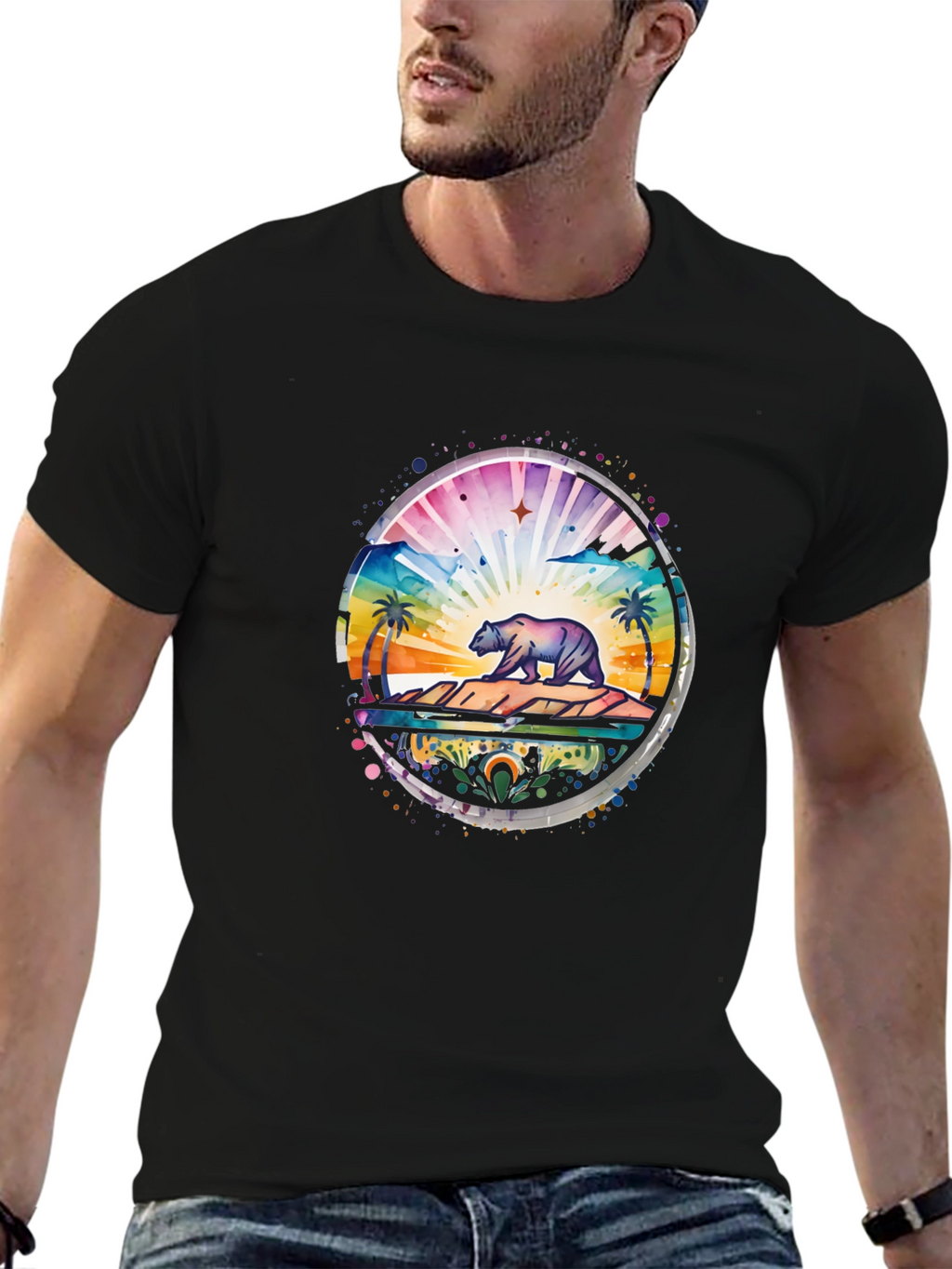 California Bear Landscape Graphic Tee