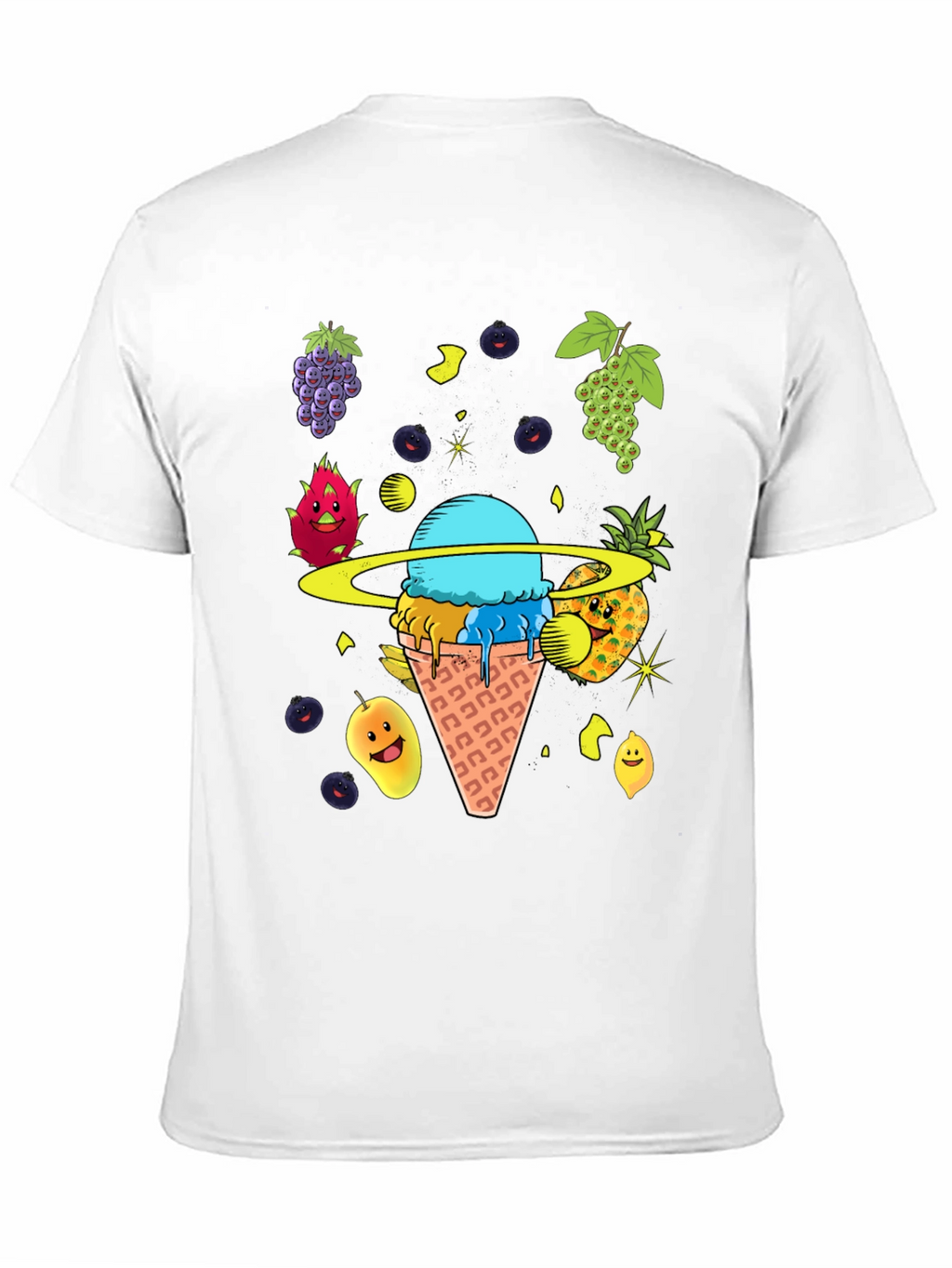 Fruit Ice Cream Planet Graphic T-Shirt
