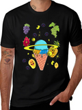 Fruit Ice Cream Planet Graphic T-Shirt