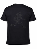 Football Player Graphic Tee - Black