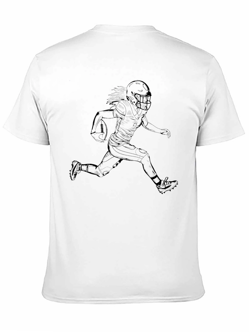 Football Player Graphic Tee - Black