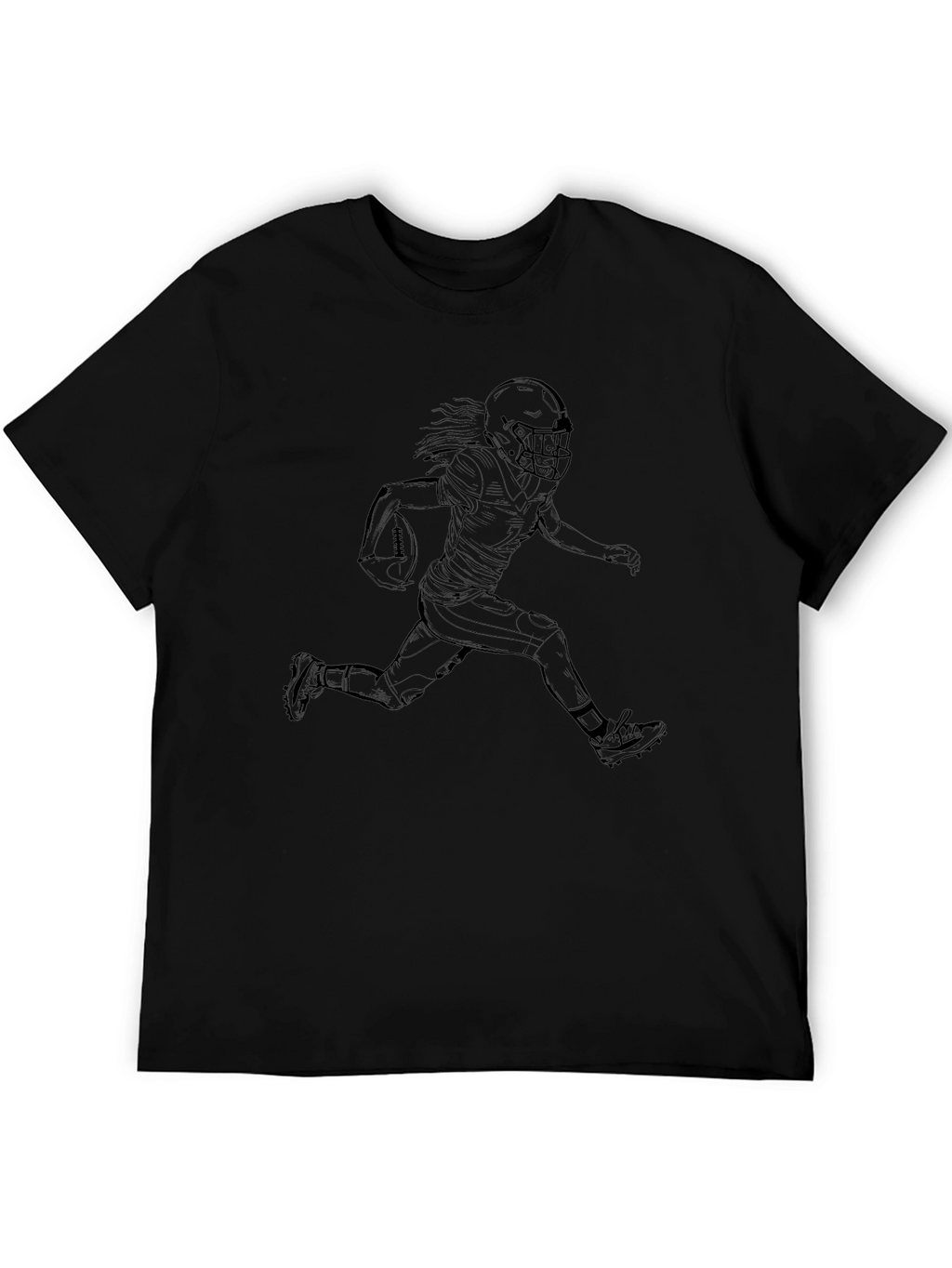 Football Player Graphic Tee - Black