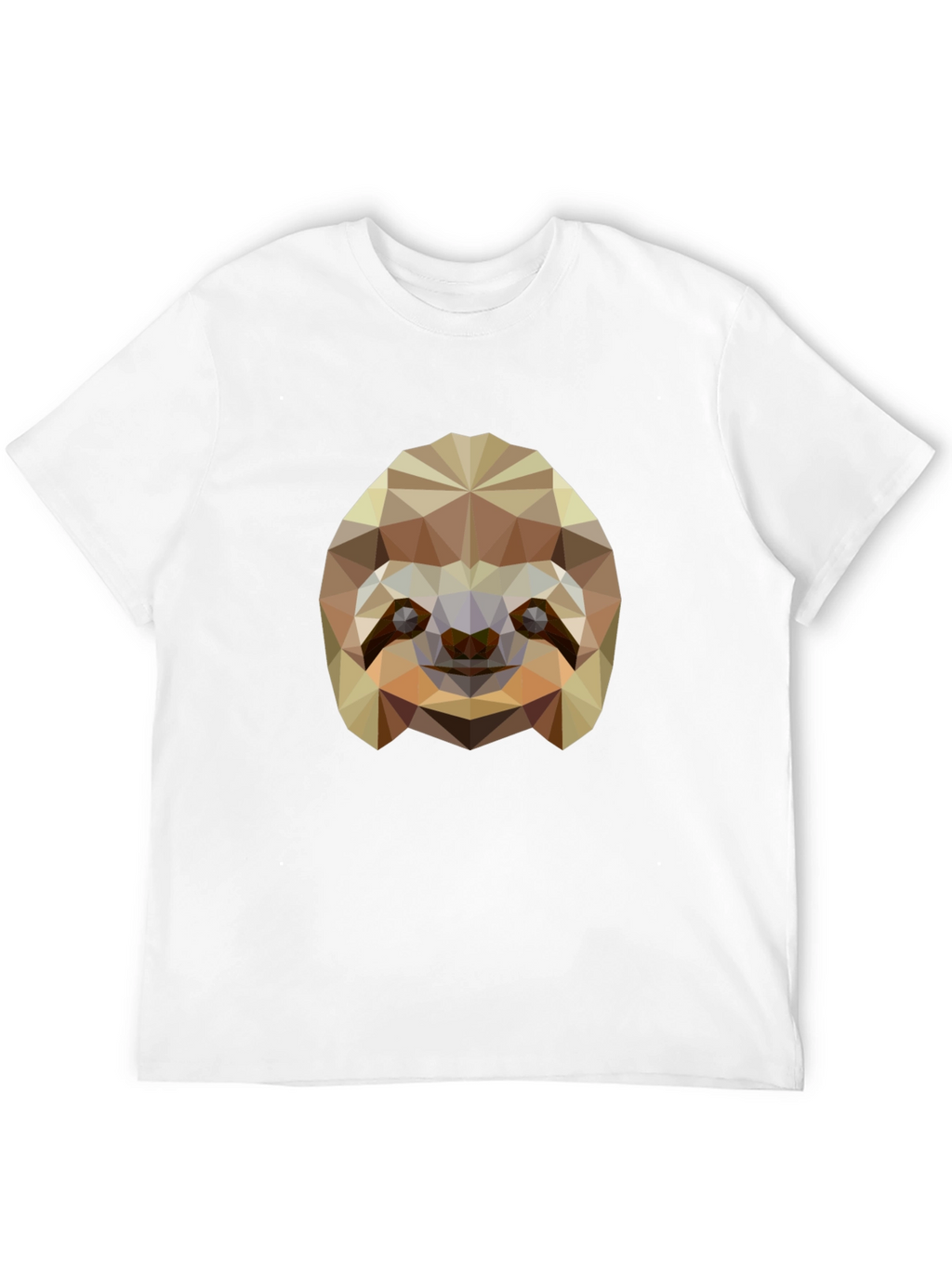 Geometric Sloth Graphic Tee - Modern Black T-Shirt