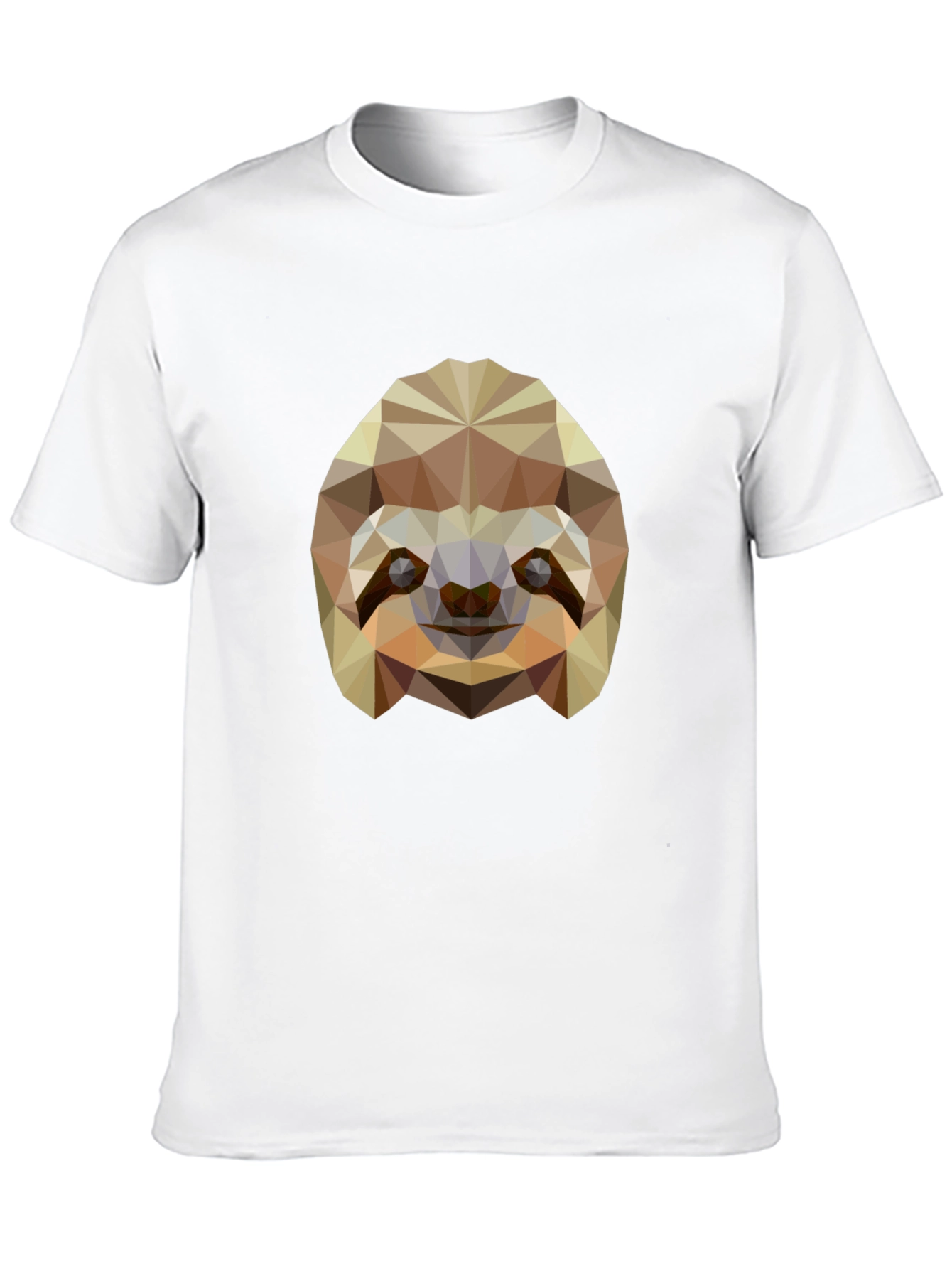 Geometric Sloth Graphic Tee - Modern Black T-Shirt