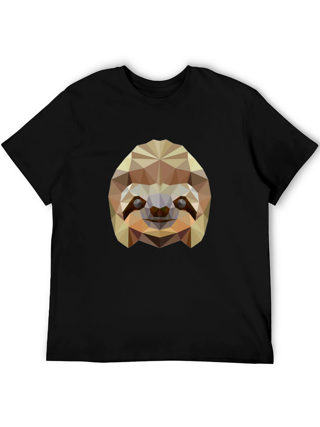 Geometric Sloth Graphic Tee - Modern Black T-Shirt