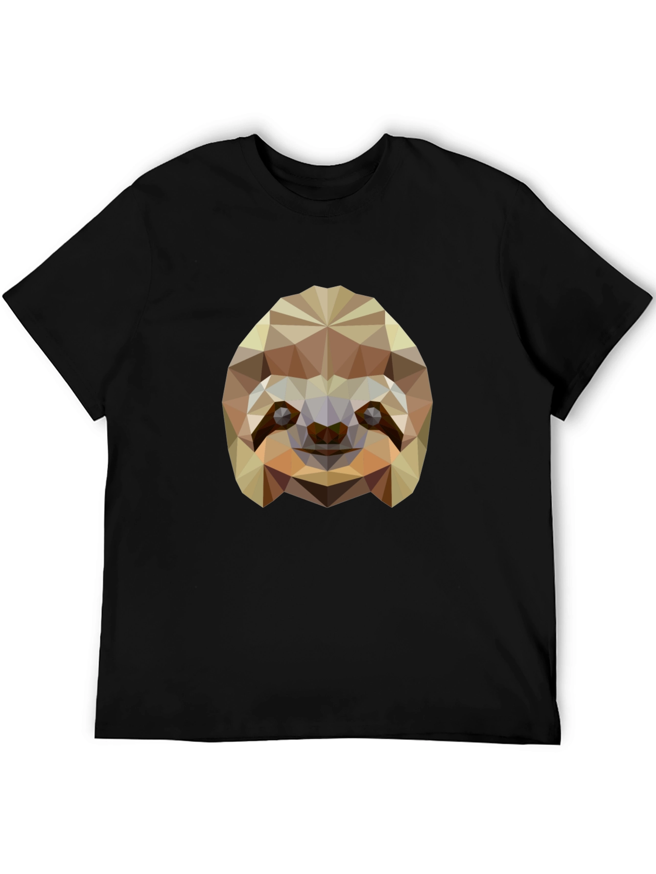 Geometric Sloth Graphic Tee - Modern Black T-Shirt