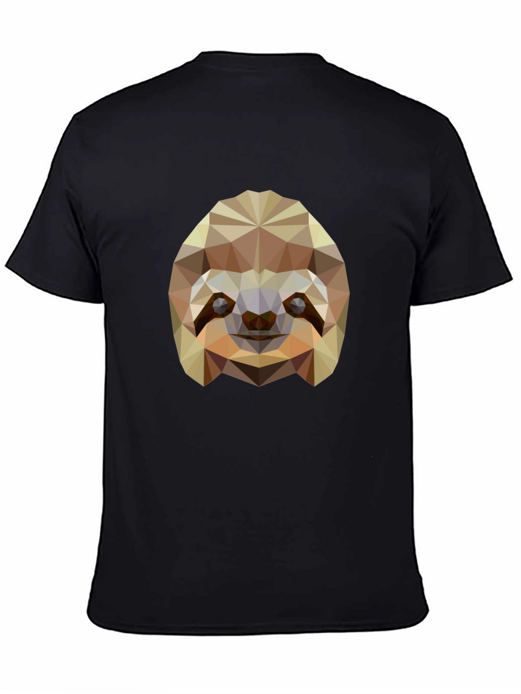 Geometric Sloth Graphic Tee - Modern Black T-Shirt