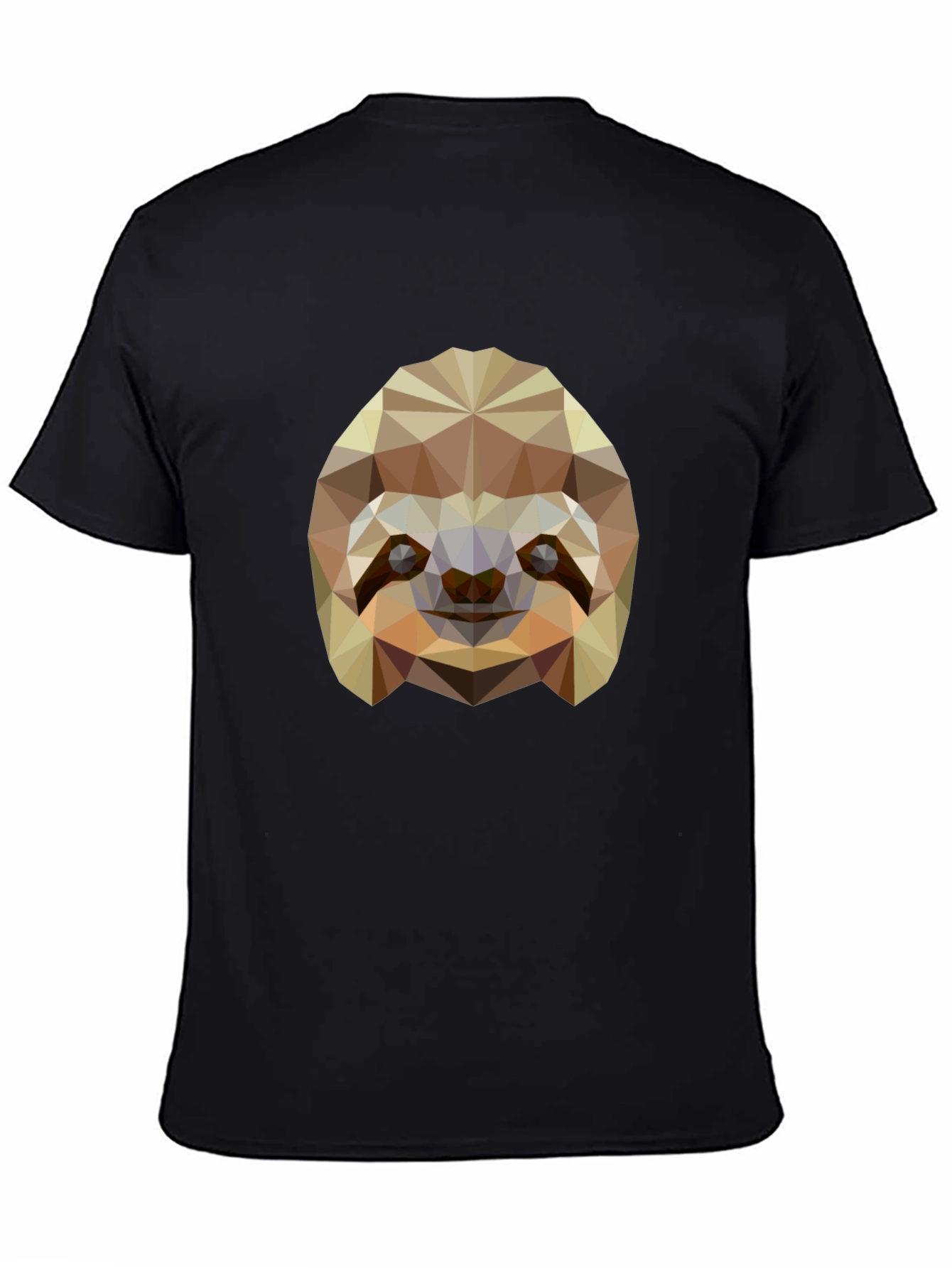 Geometric Sloth Graphic Tee - Modern Black T-Shirt