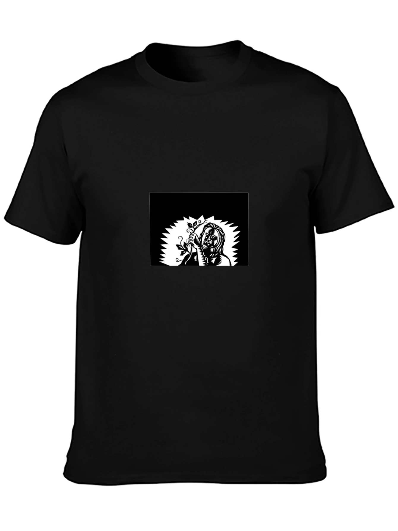 Mens Black Graphic Tee - Vine Design