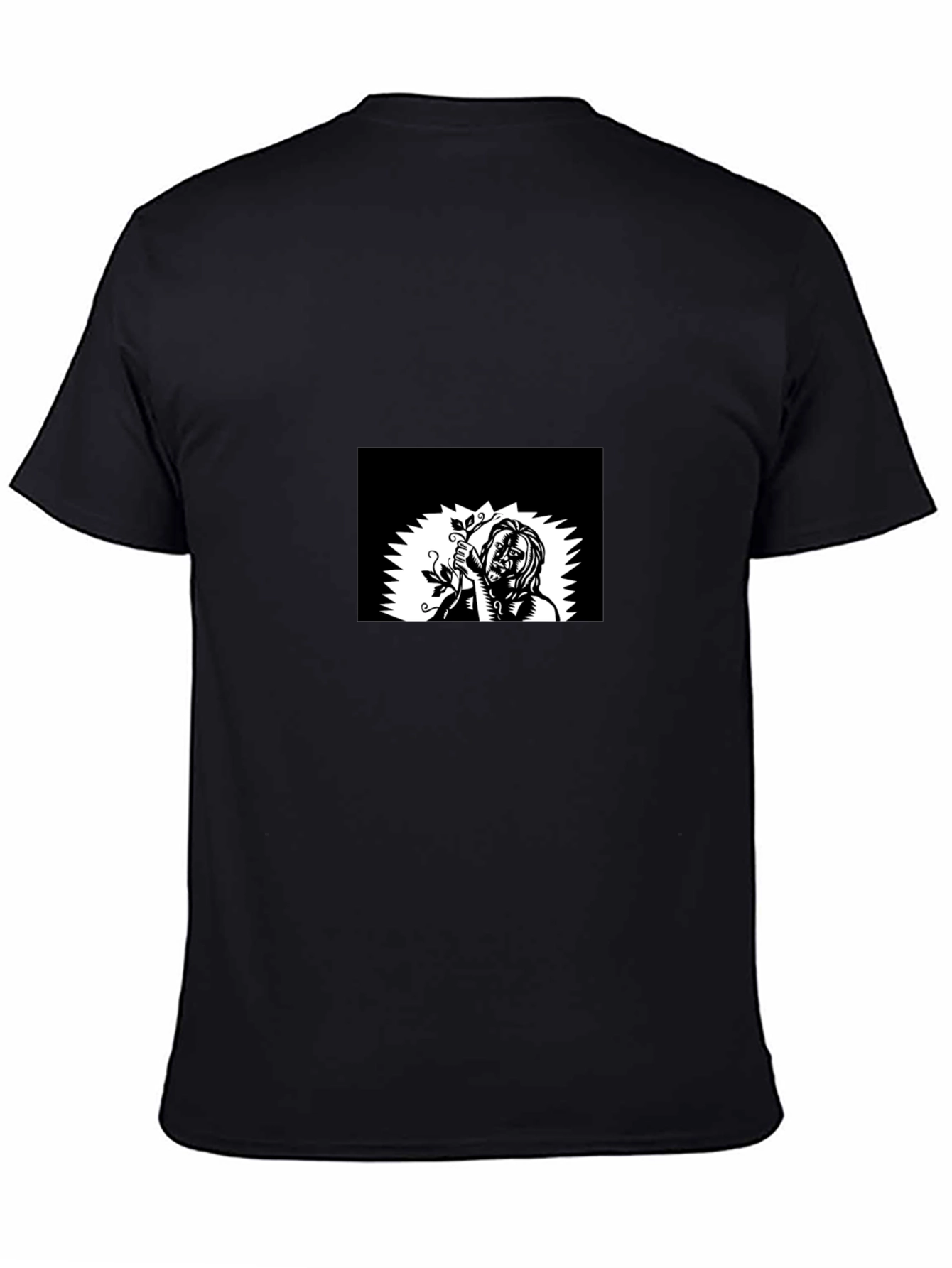 Mens Black Graphic Tee - Vine Design