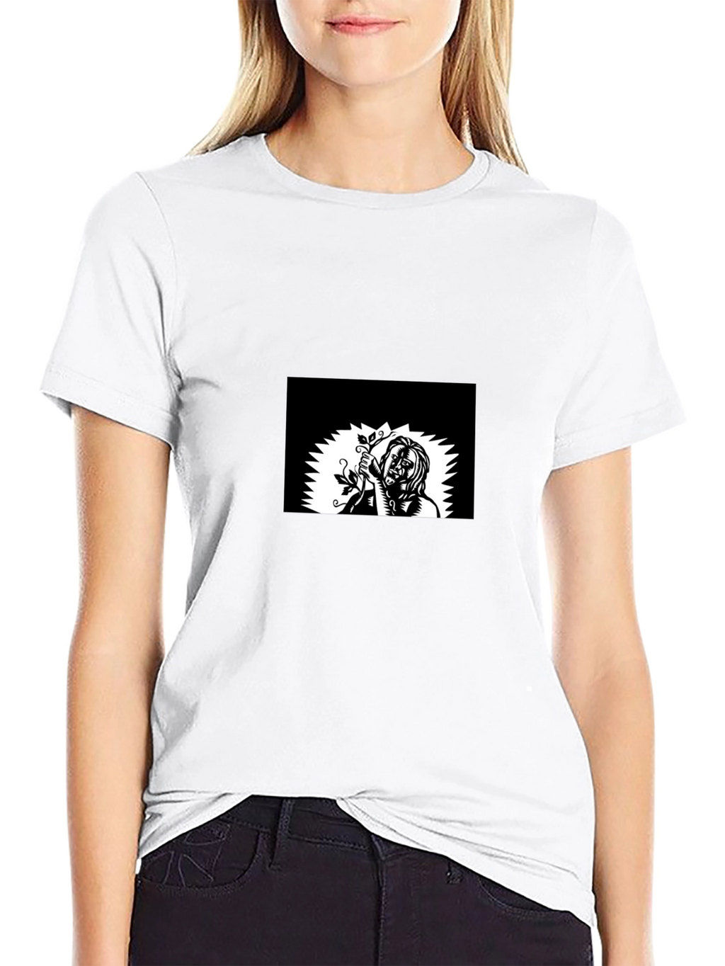Mens Black Graphic Tee - Vine Design