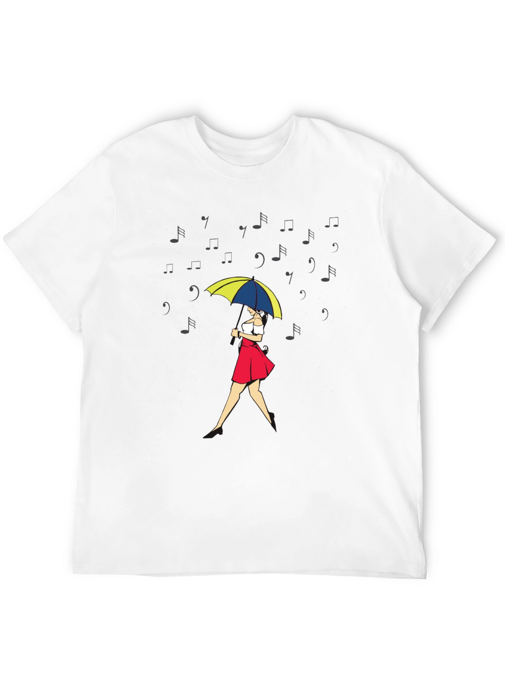 Musical Rain T-Shirt - Woman with Umbrella