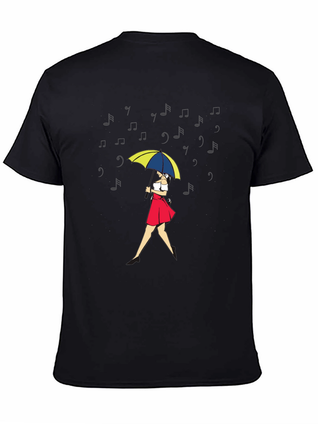 Musical Rain T-Shirt - Woman with Umbrella