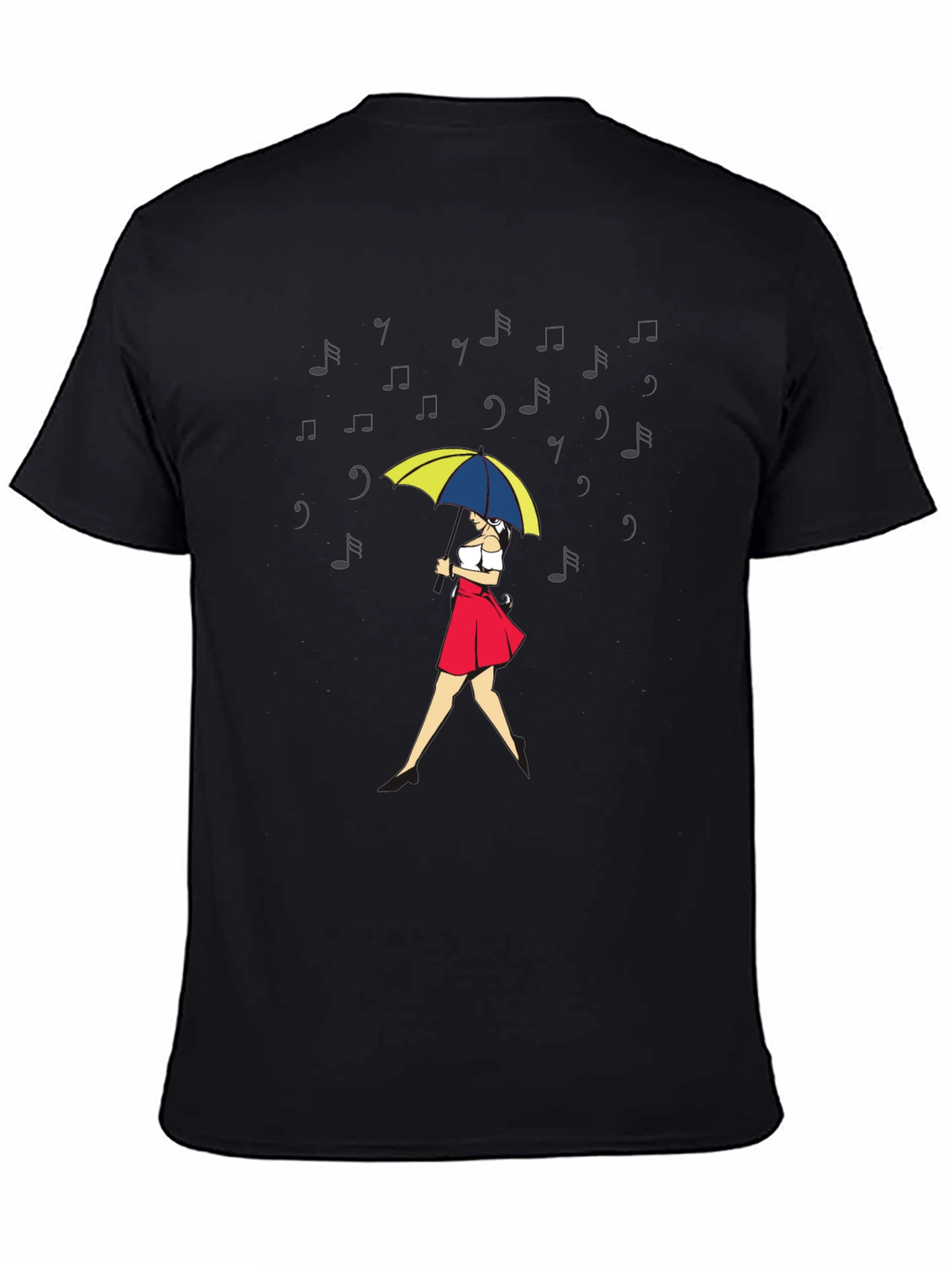 Musical Rain T-Shirt - Woman with Umbrella