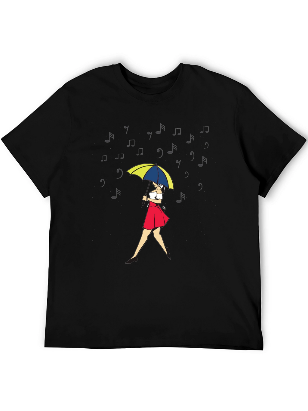Musical Rain T-Shirt - Woman with Umbrella