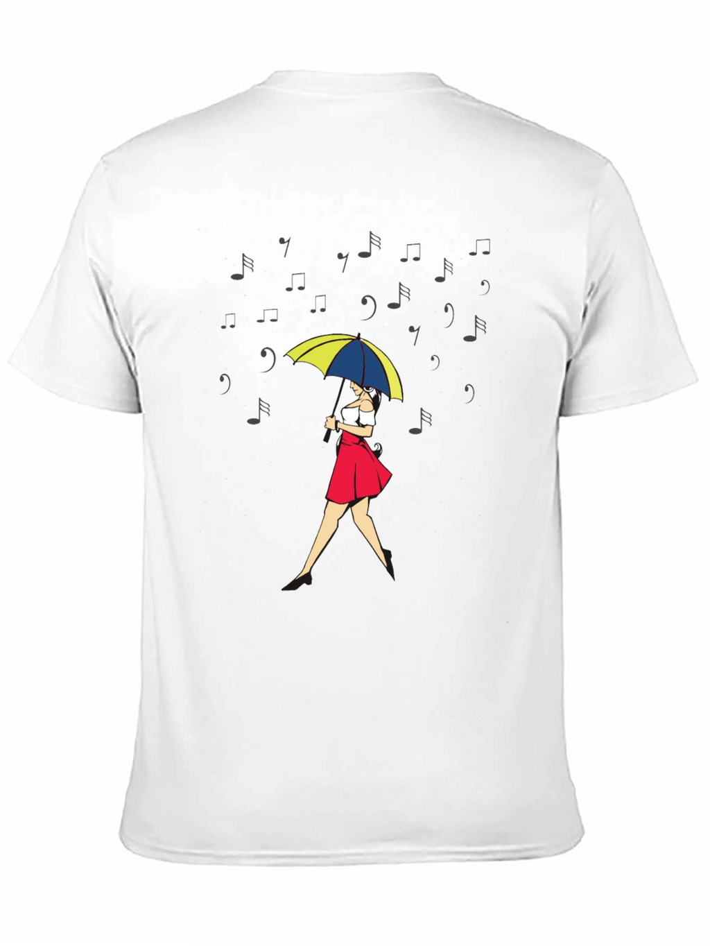 Musical Rain T-Shirt - Woman with Umbrella