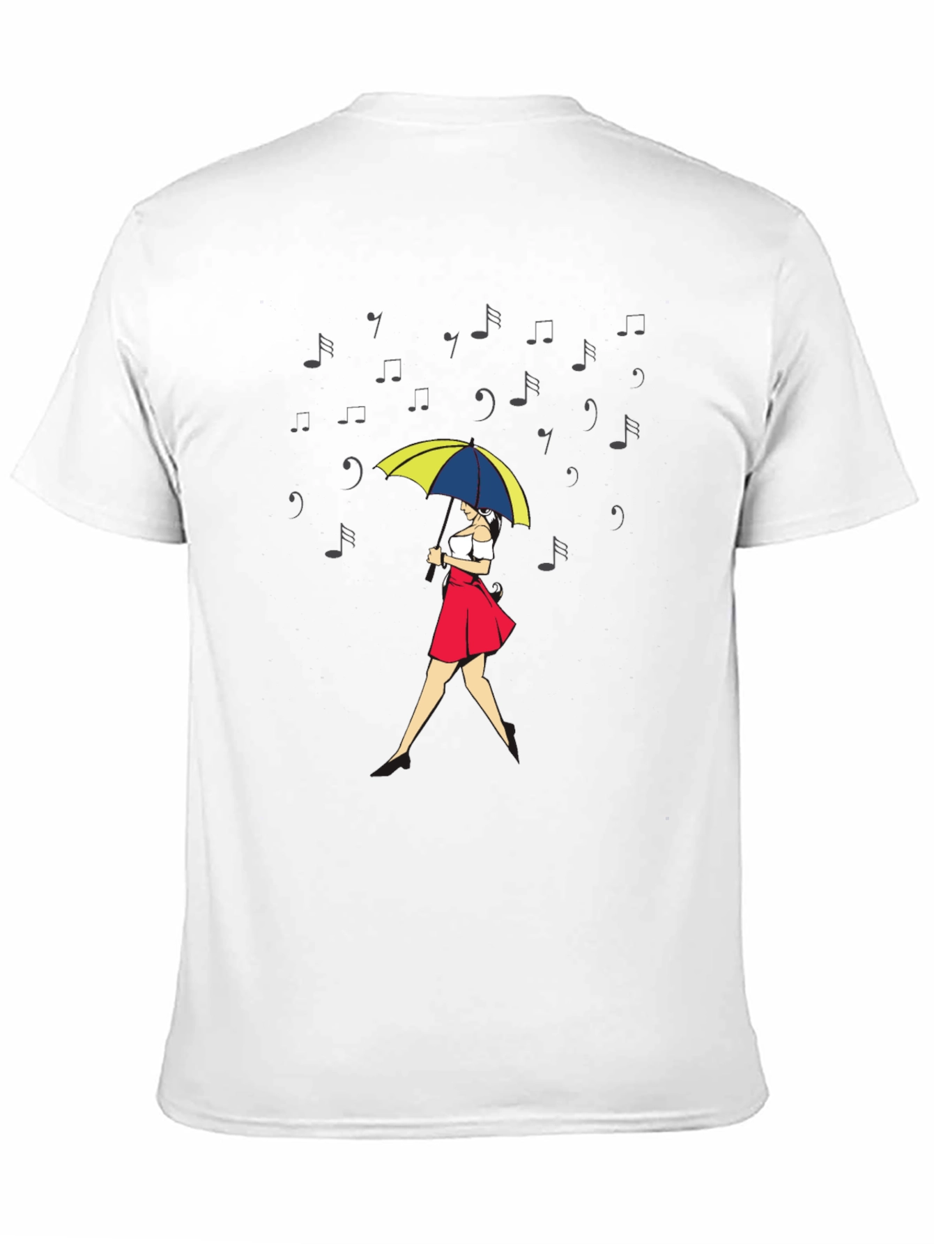 Musical Rain T-Shirt - Woman with Umbrella