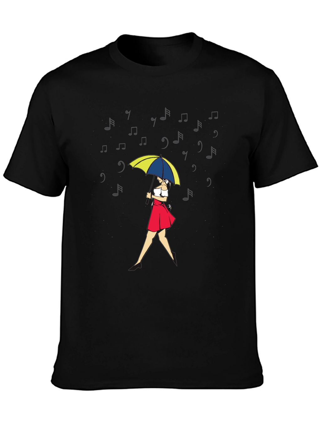 Musical Rain T-Shirt - Woman with Umbrella