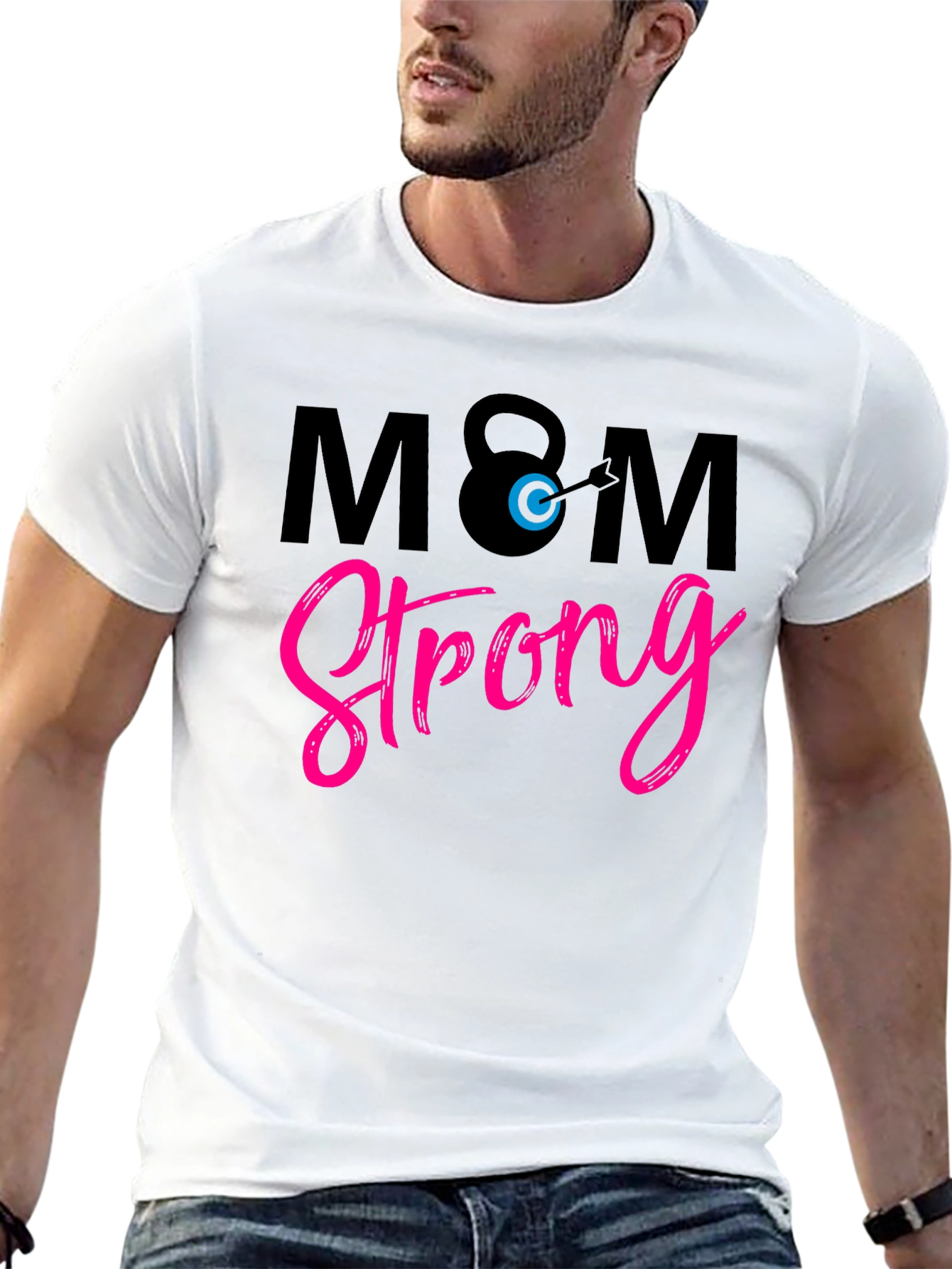 Mom Strong Graphic Tee - Black