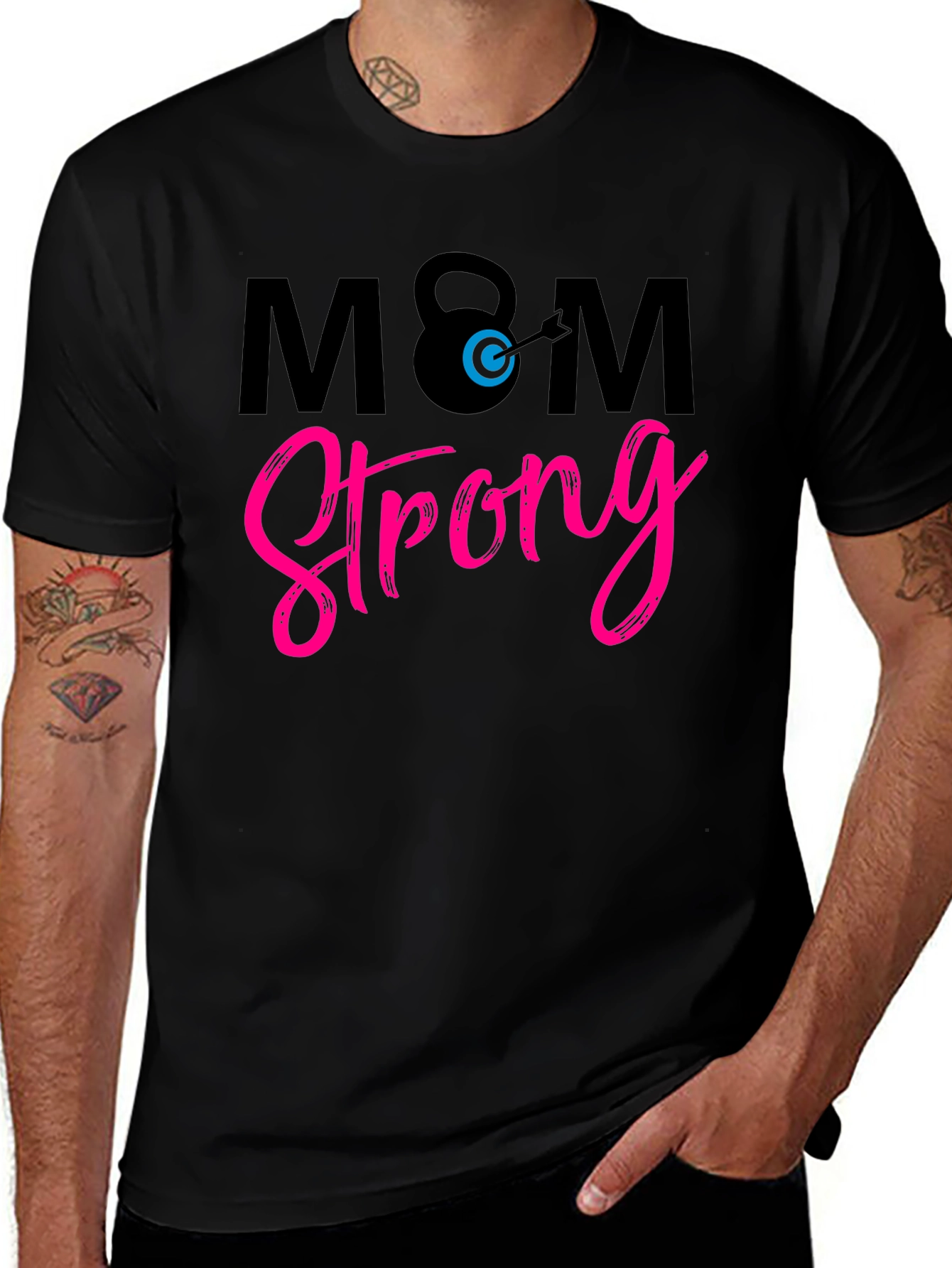 Mom Strong Graphic Tee - Black