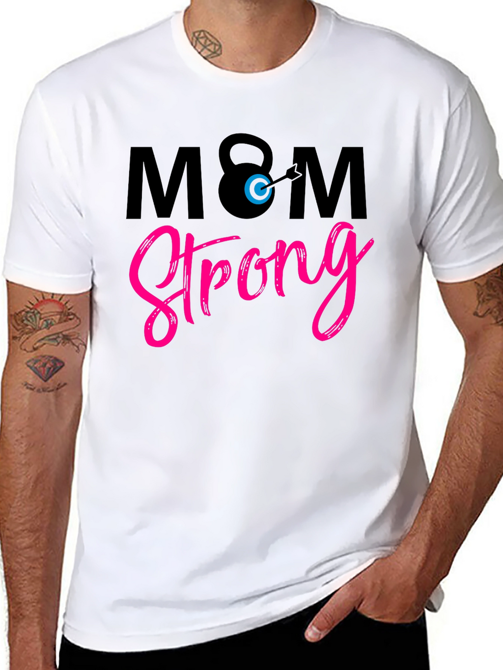 Mom Strong Graphic Tee - Black
