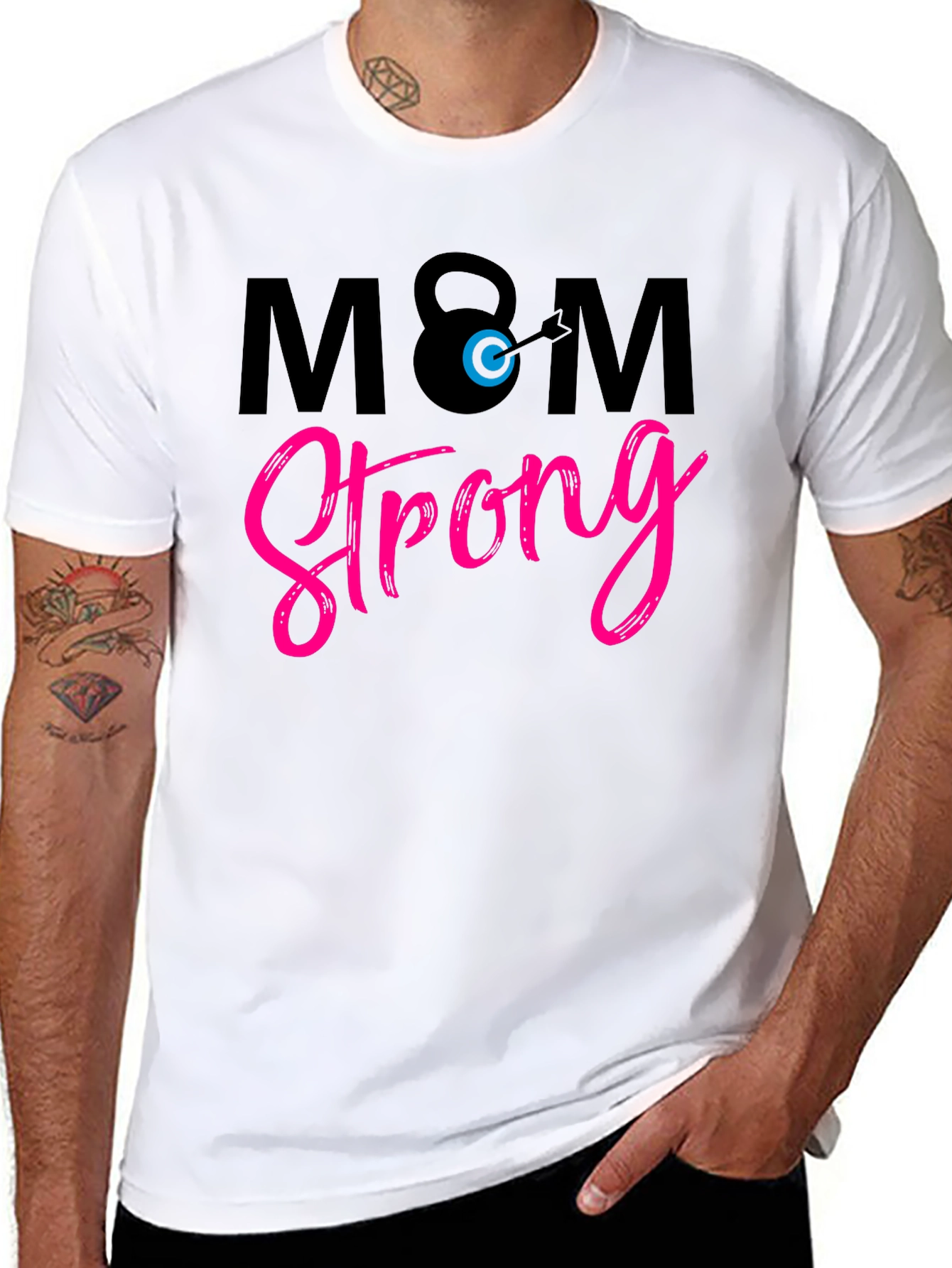 Mom Strong Graphic Tee - Black