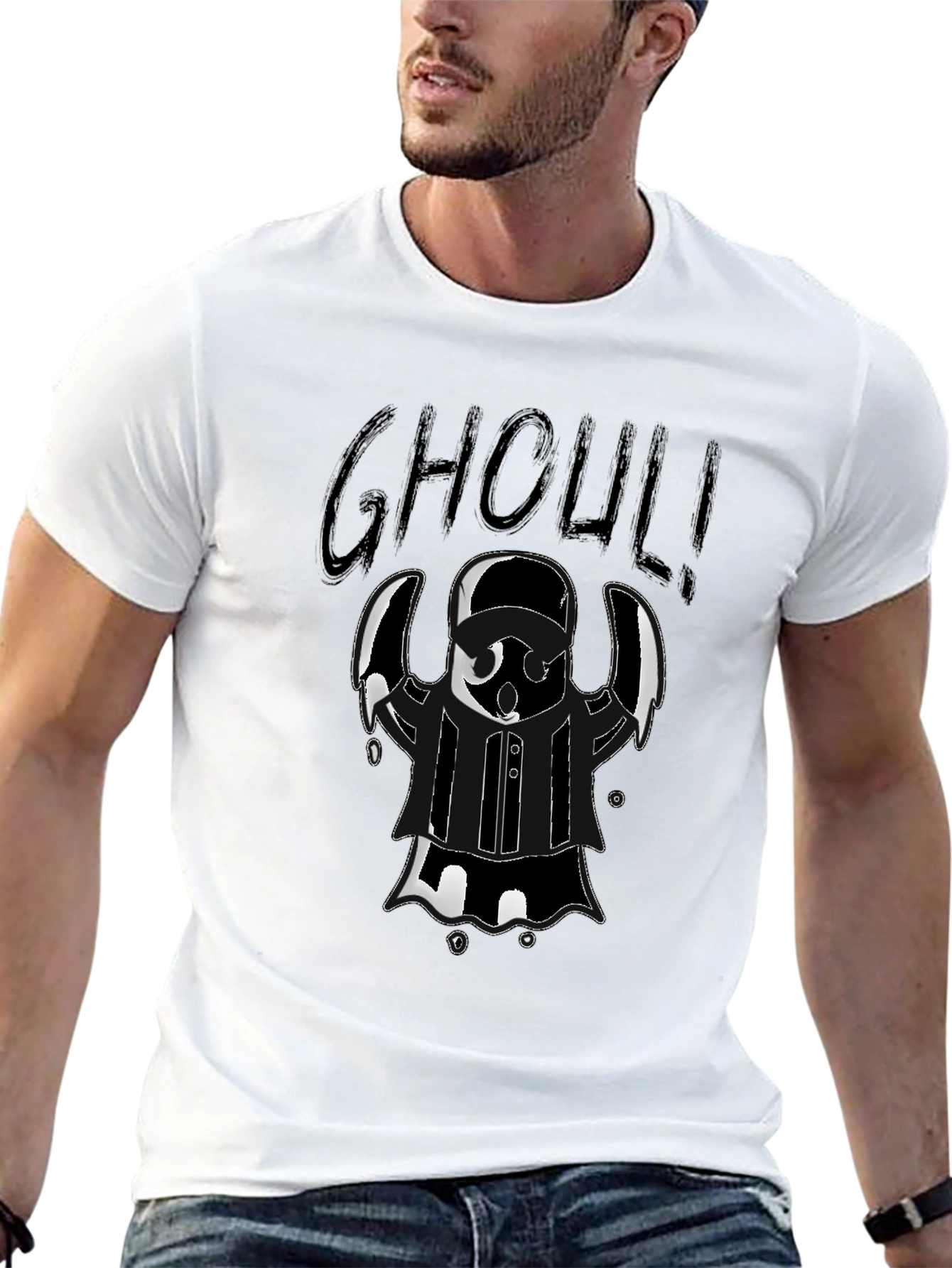 Ghoul Graphic Tee - Halloween Black T-Shirt