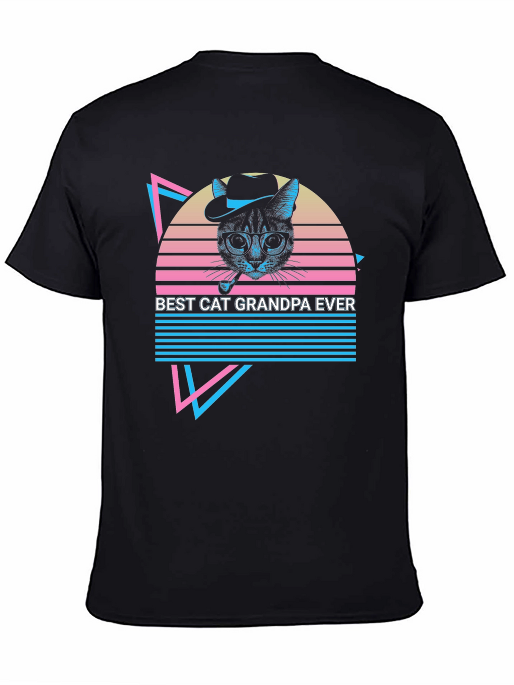 Retro Cat Grandpa Graphic Tee