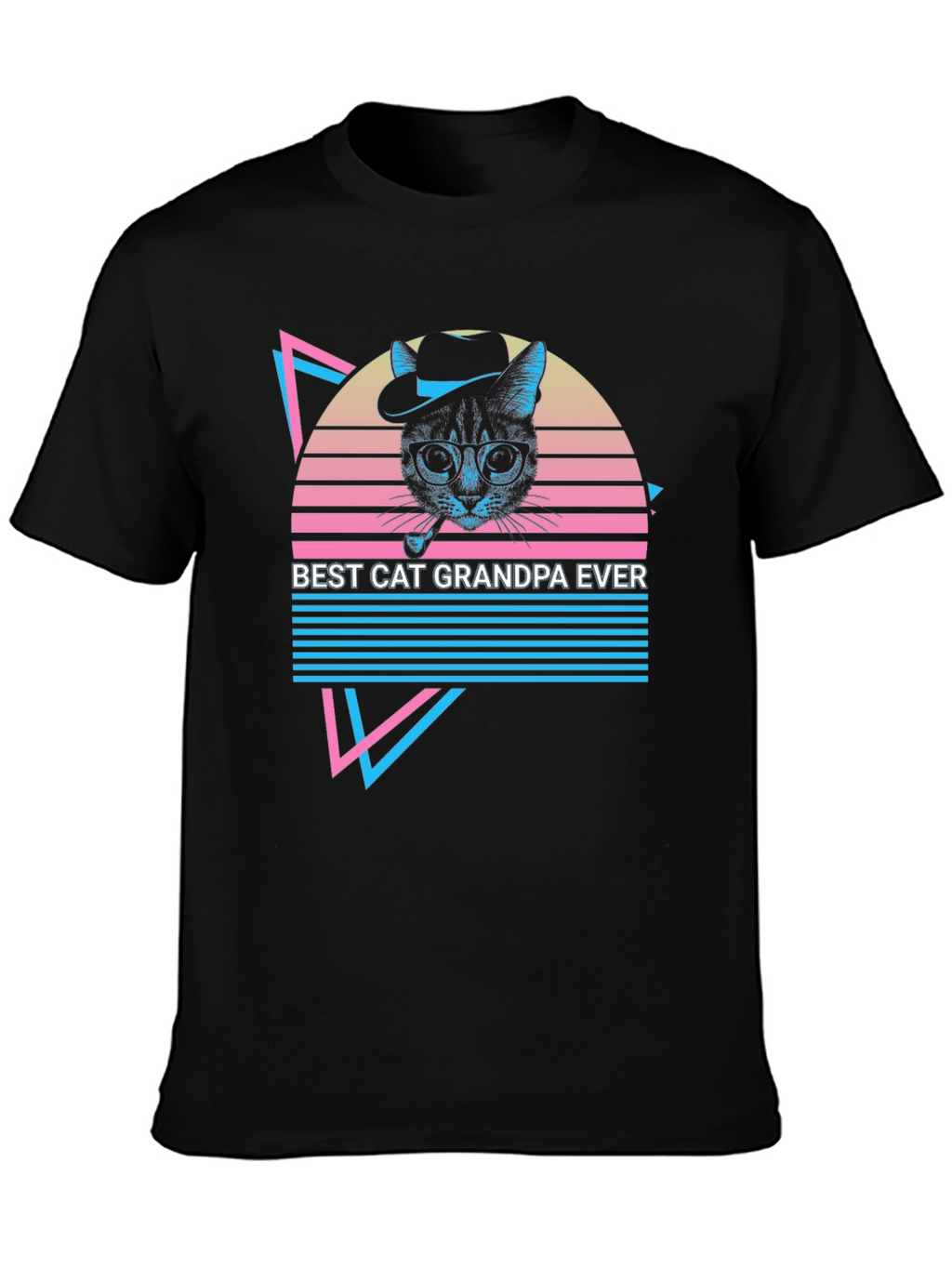 Retro Cat Grandpa Graphic Tee