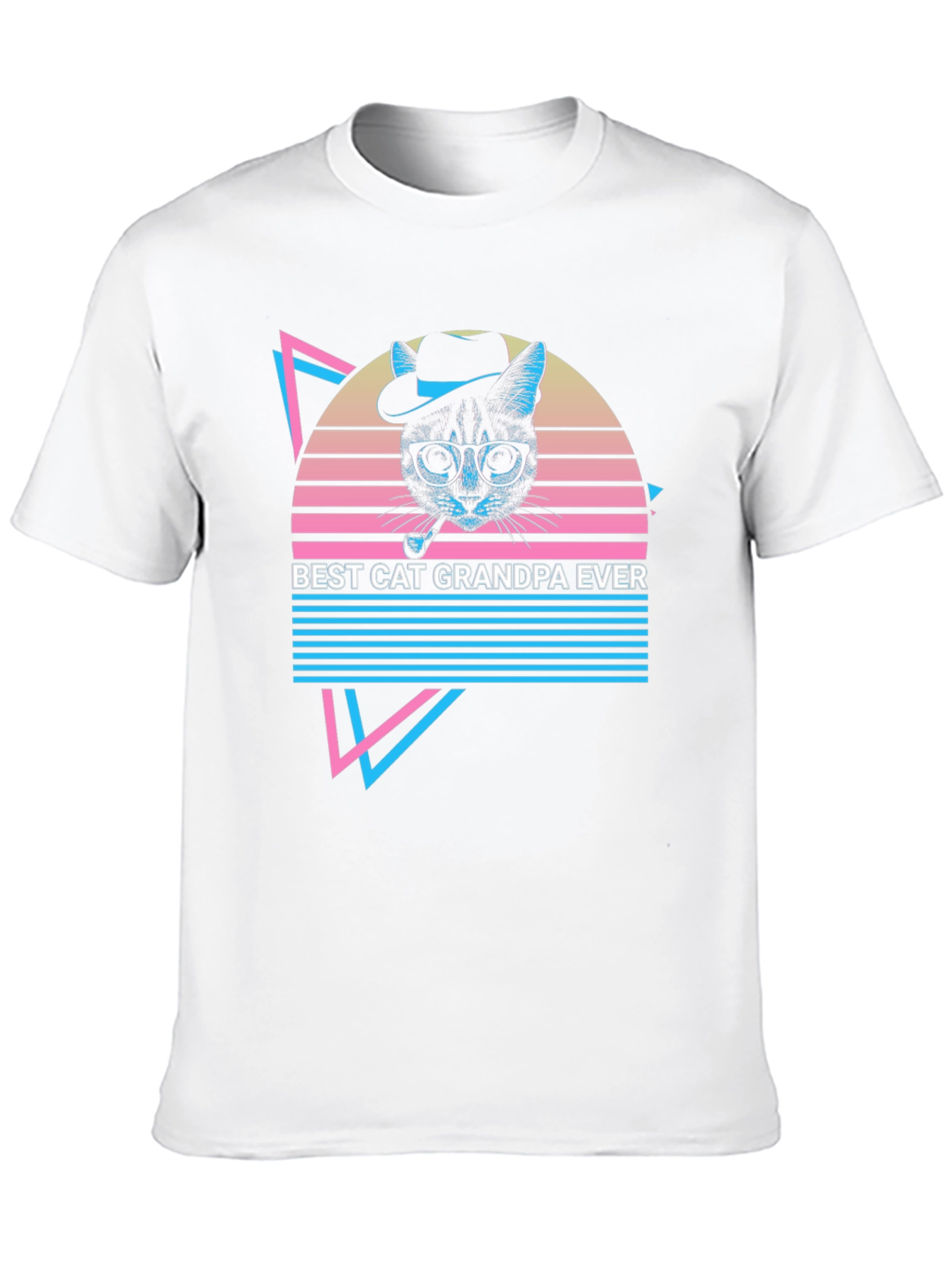 Retro Cat Grandpa Graphic Tee