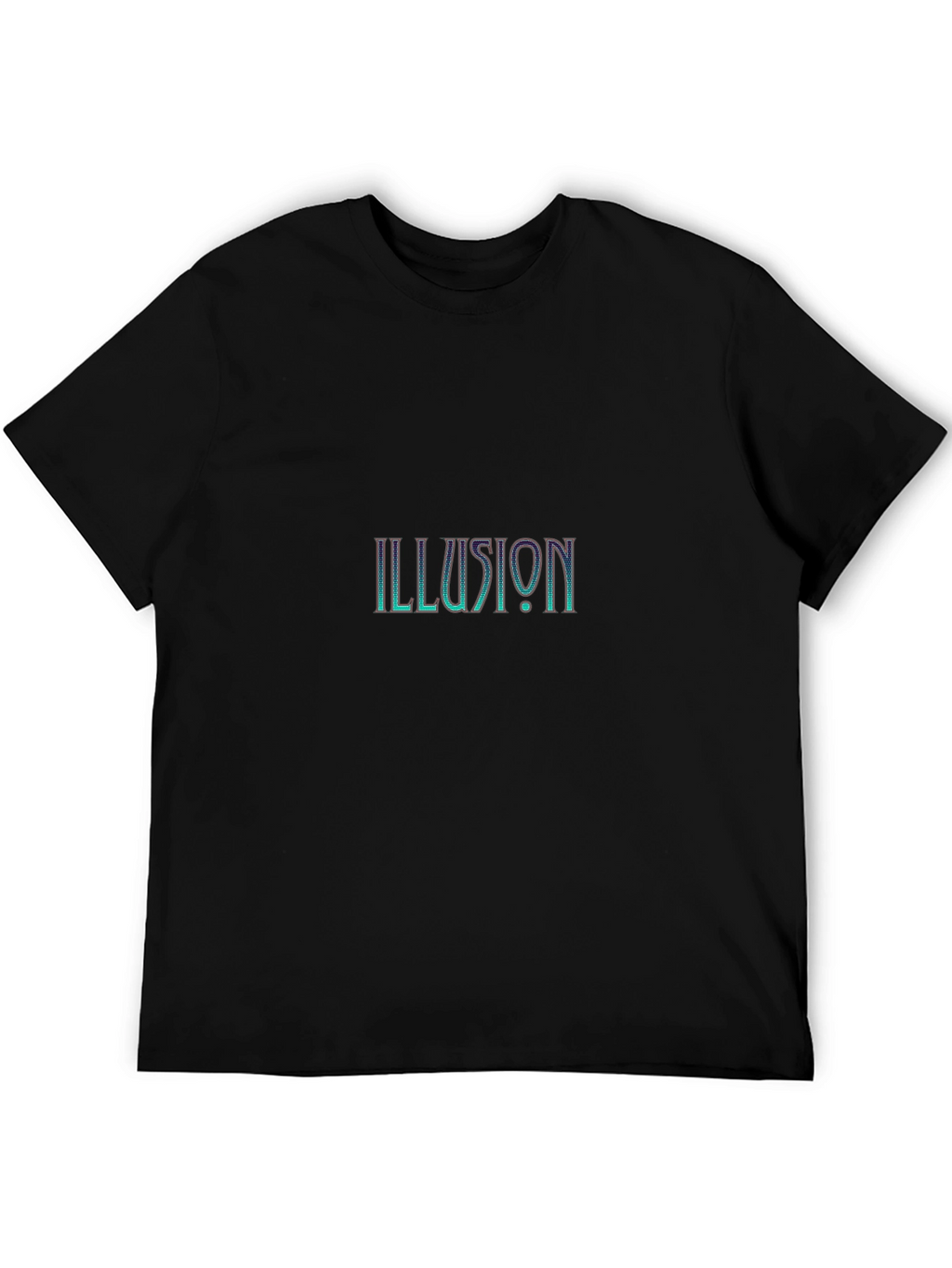Illusion Graphic Print Black T-Shirt