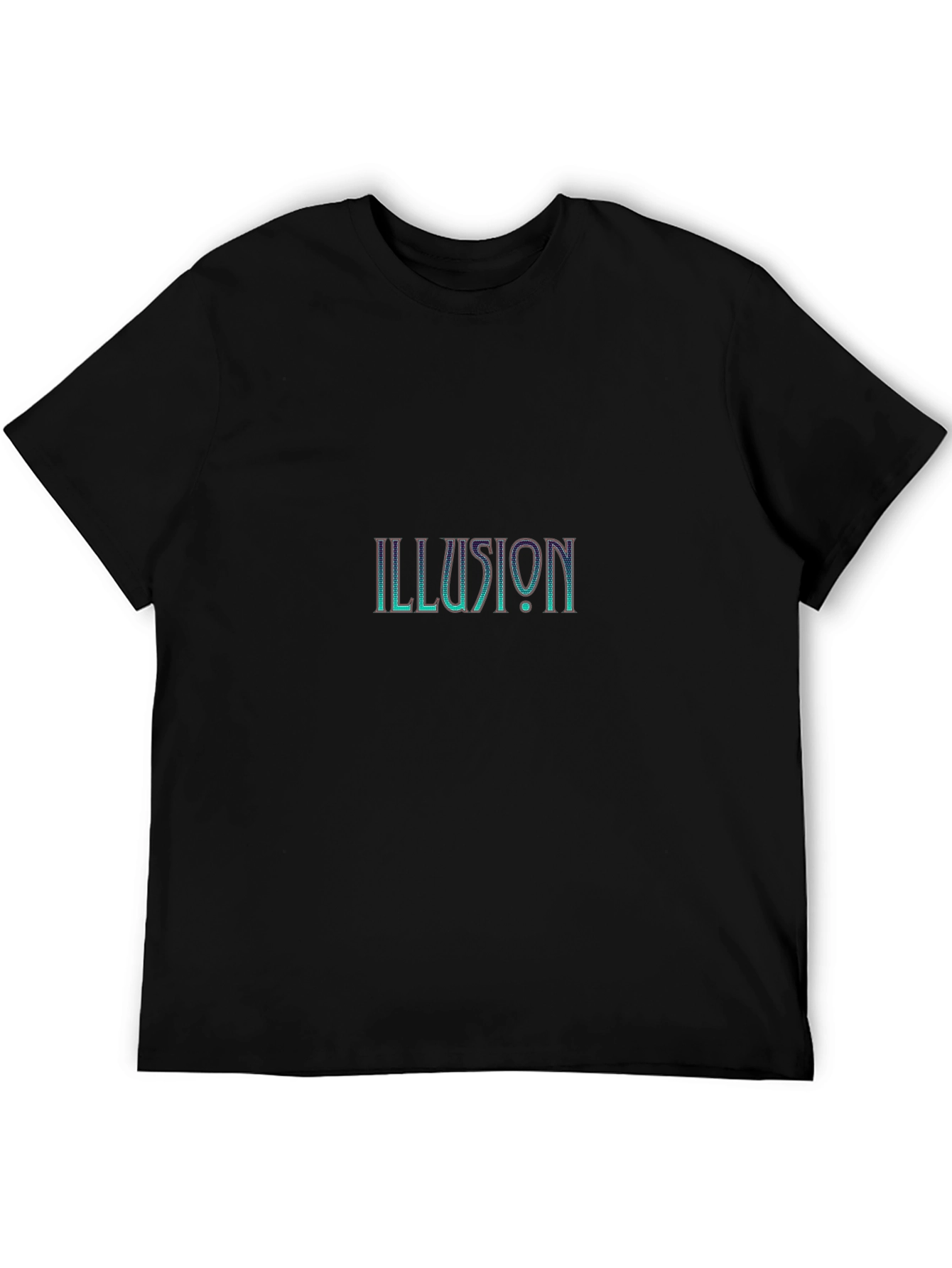 Illusion Graphic Print Black T-Shirt