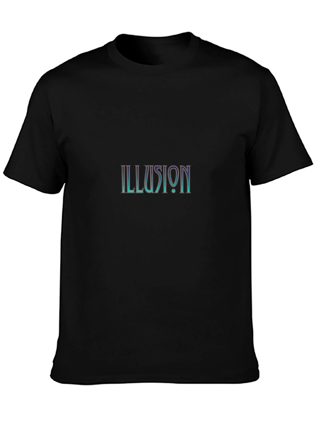 Illusion Graphic Print Black T-Shirt