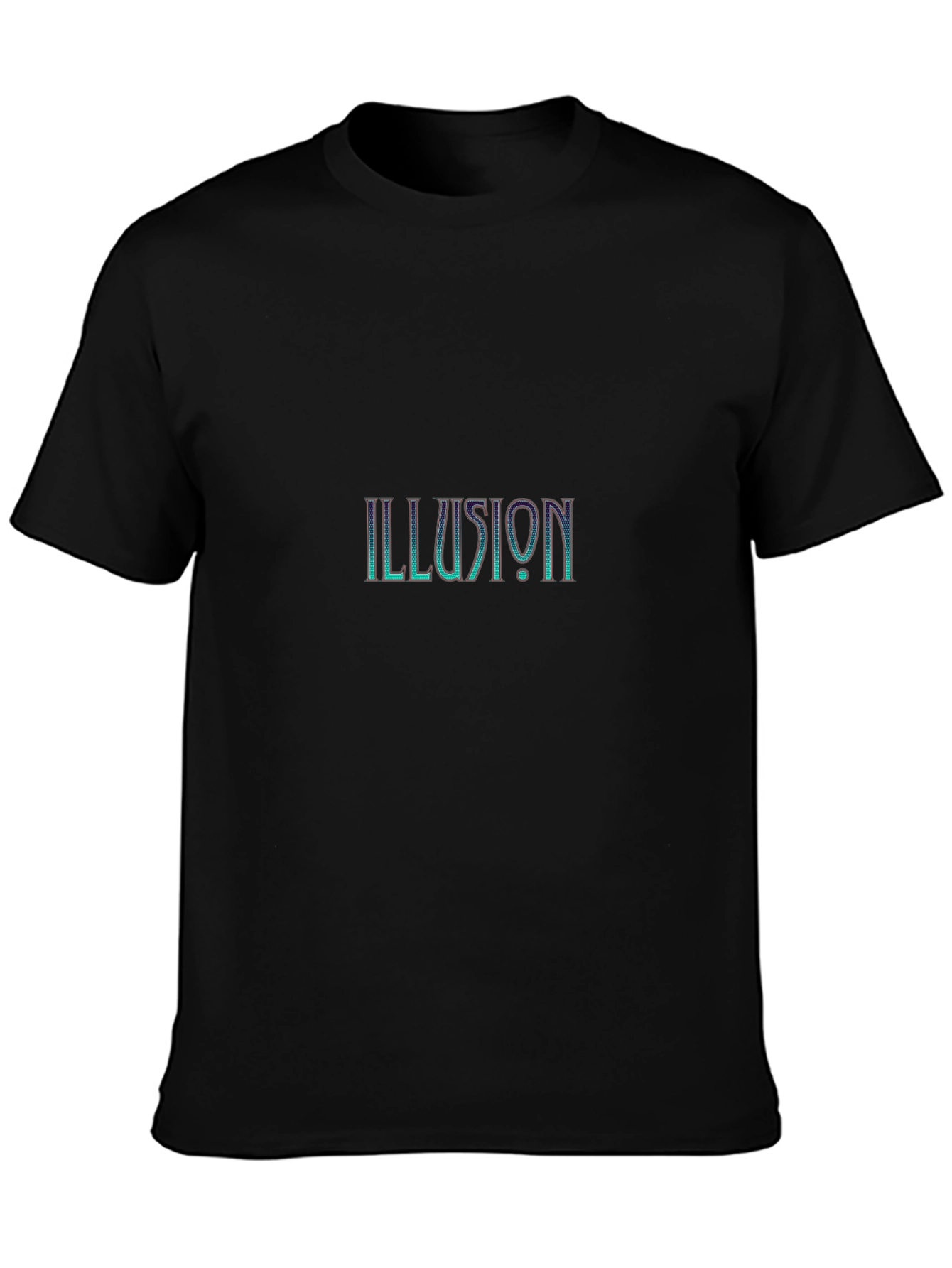 Illusion Graphic Print Black T-Shirt