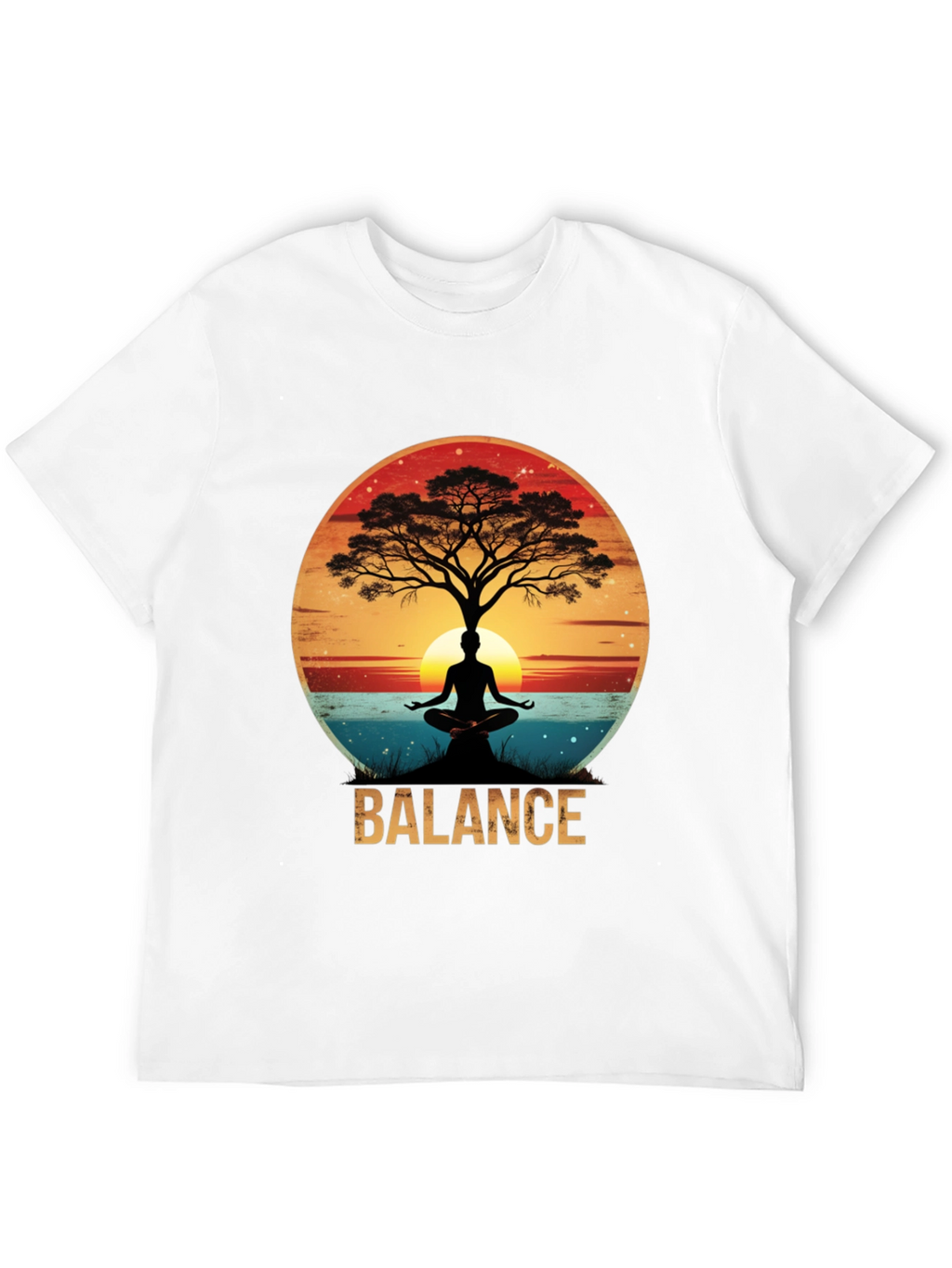 Balance Tree Yoga Meditation Graphic T-Shirt