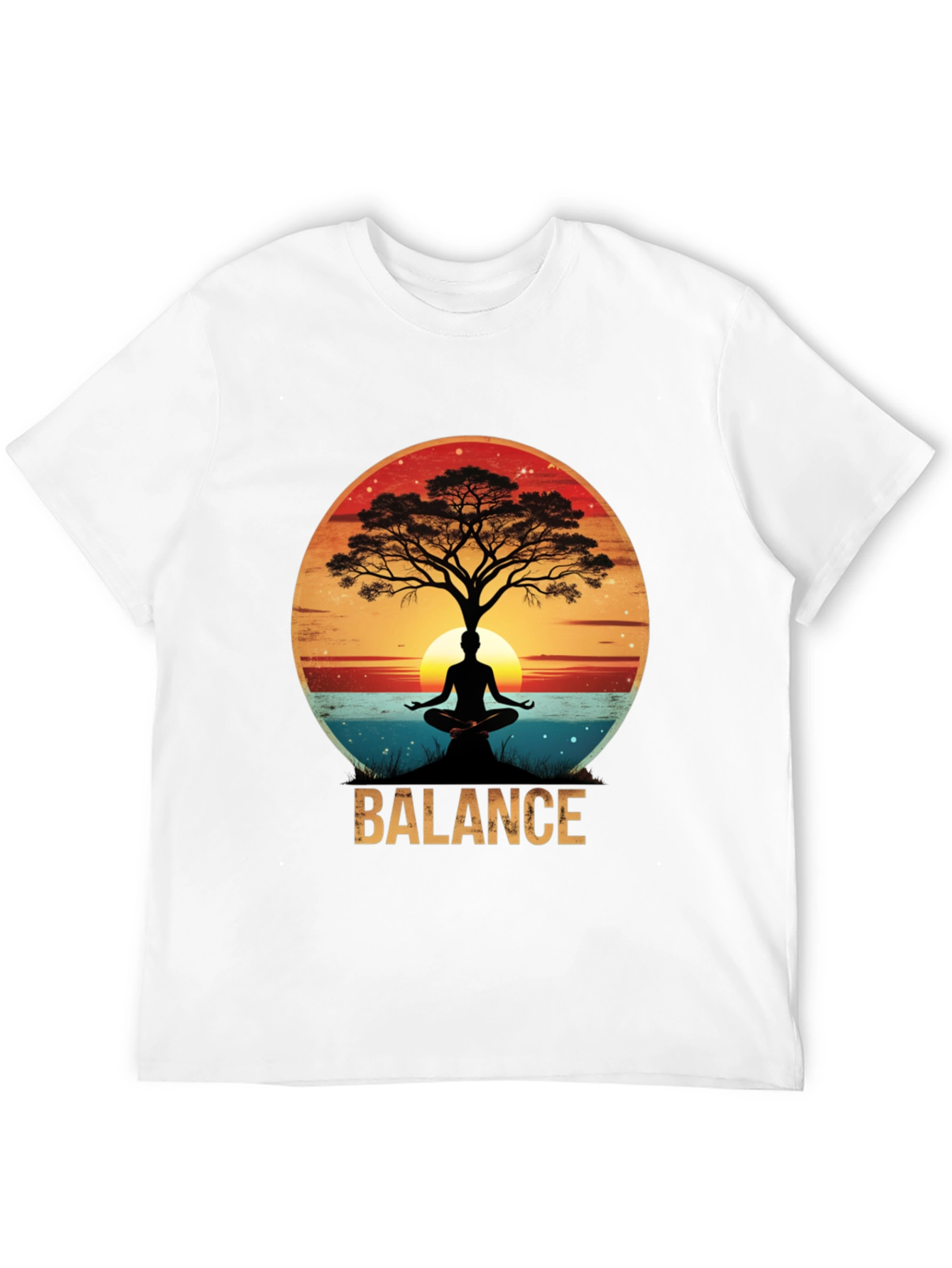 Balance Tree Yoga Meditation Graphic T-Shirt