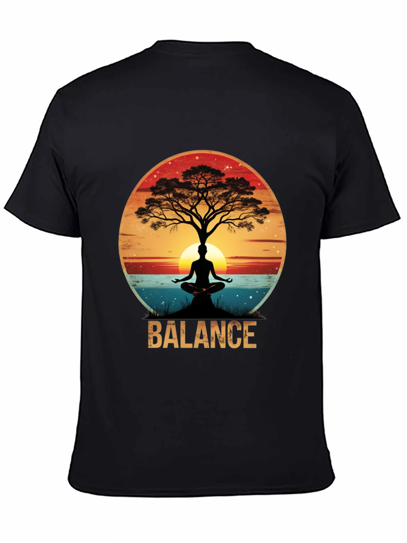 Balance Tree Yoga Meditation Graphic T-Shirt