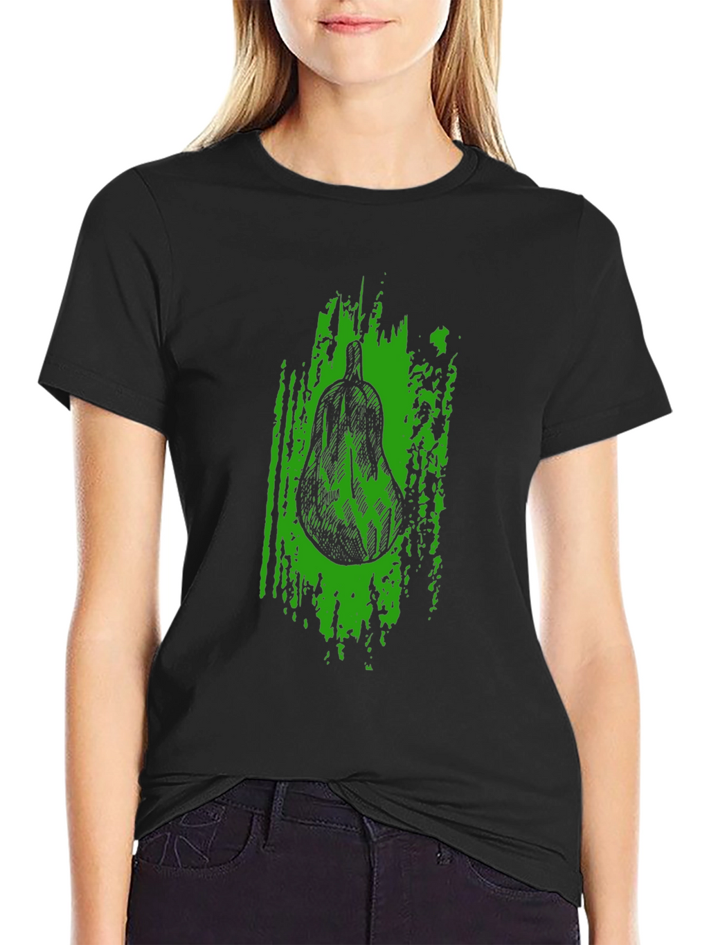 Unique Avocado Graphic Black T-Shirt