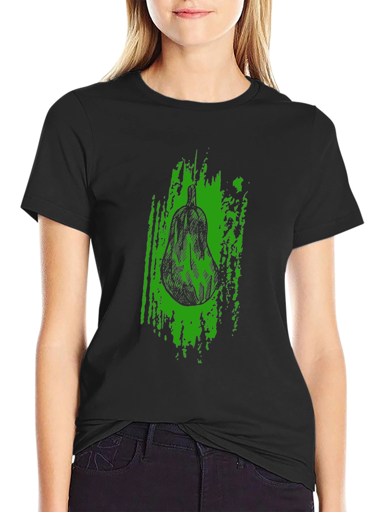 Unique Avocado Graphic Black T-Shirt