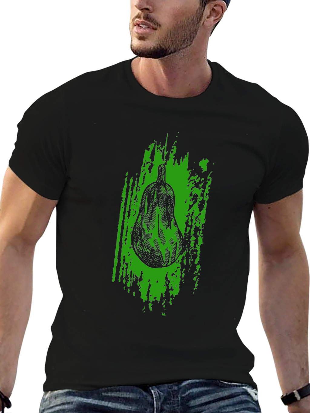 Unique Avocado Graphic Black T-Shirt