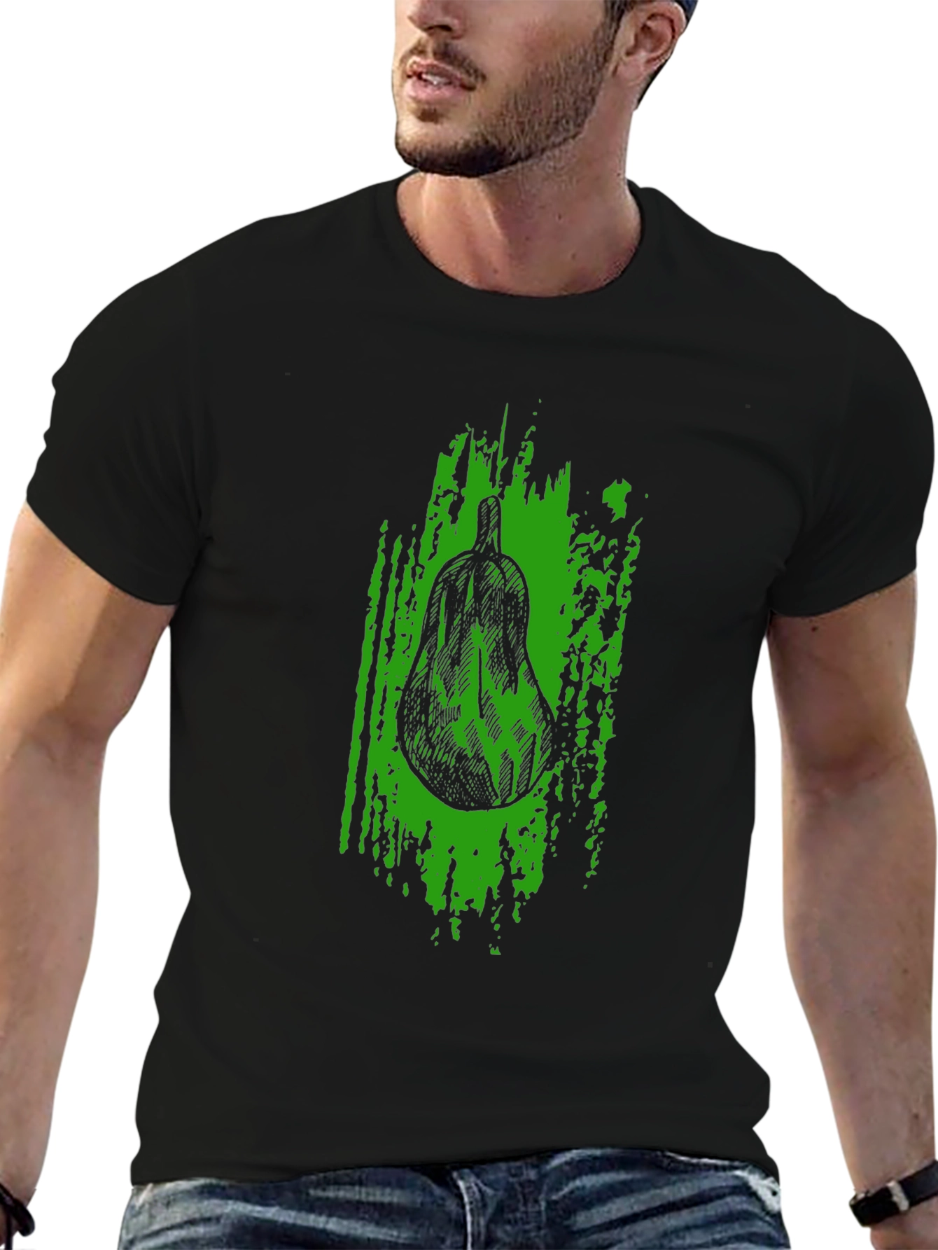 Unique Avocado Graphic Black T-Shirt