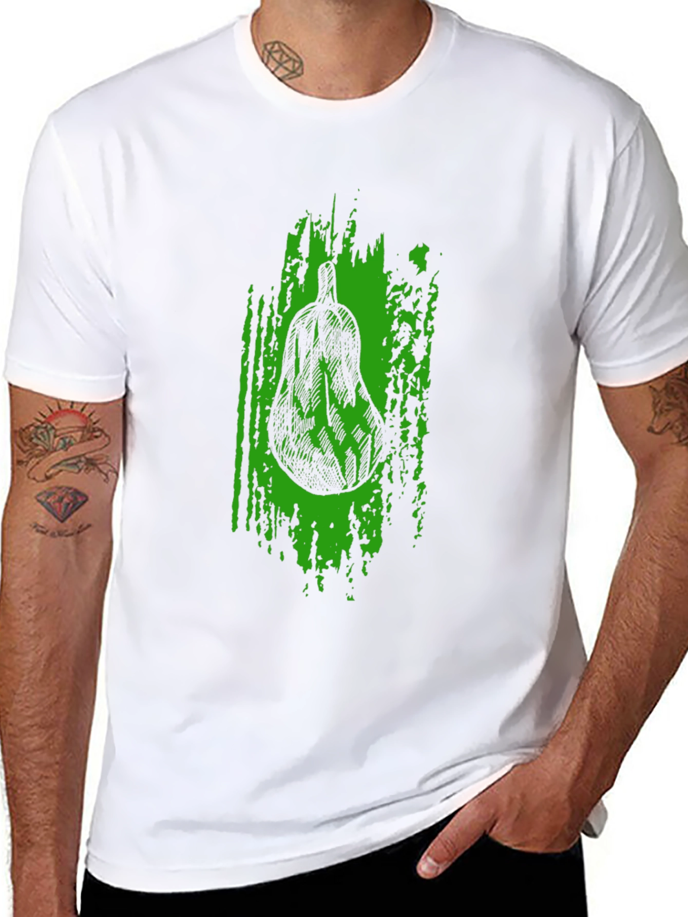 Unique Avocado Graphic Black T-Shirt