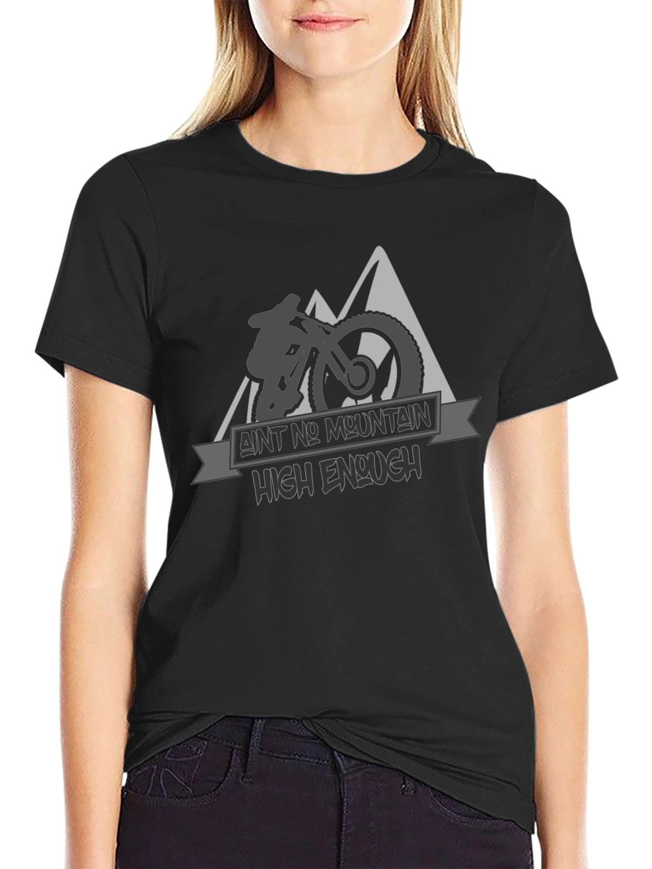 Mountain Bike Graphic Tee - Aint No Mountain High Enough