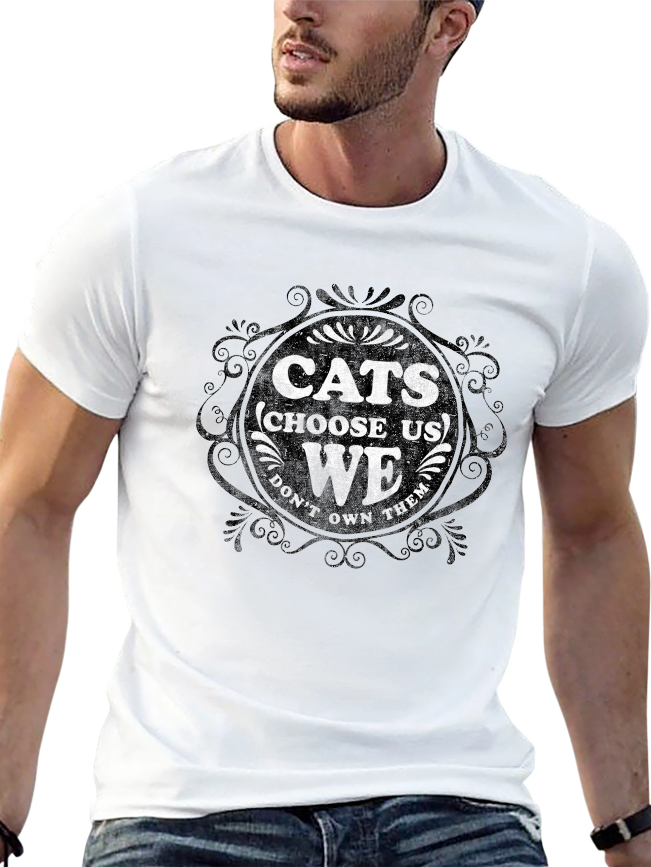 Cats Choose Us Graphic Tee - Cat Lover T-Shirt