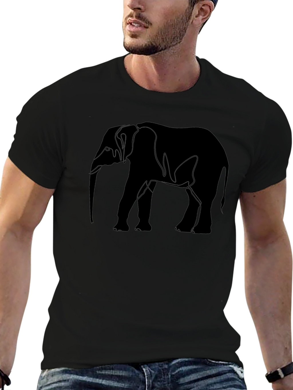 Black Elephant Graphic T-Shirt
