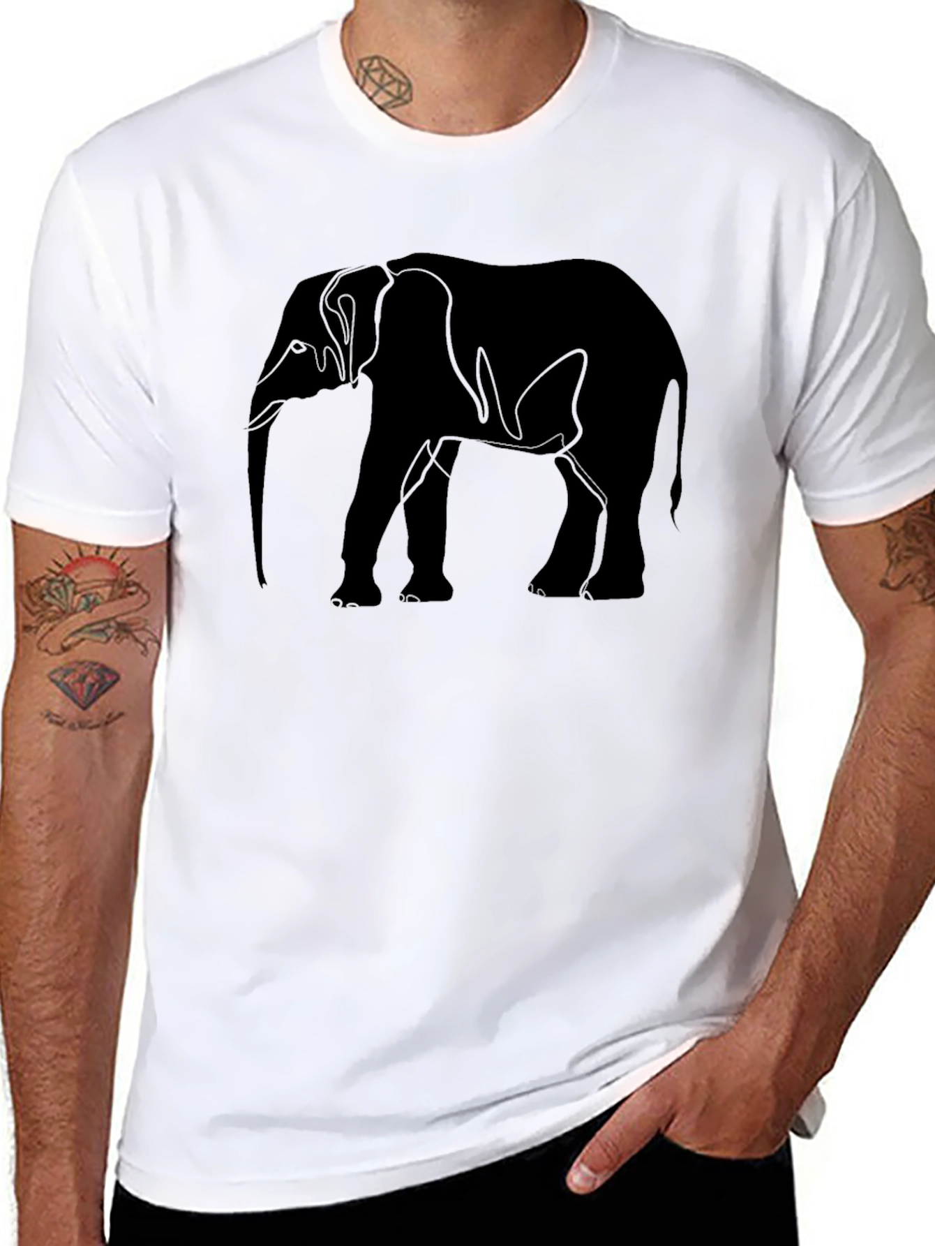 Black Elephant Graphic T-Shirt