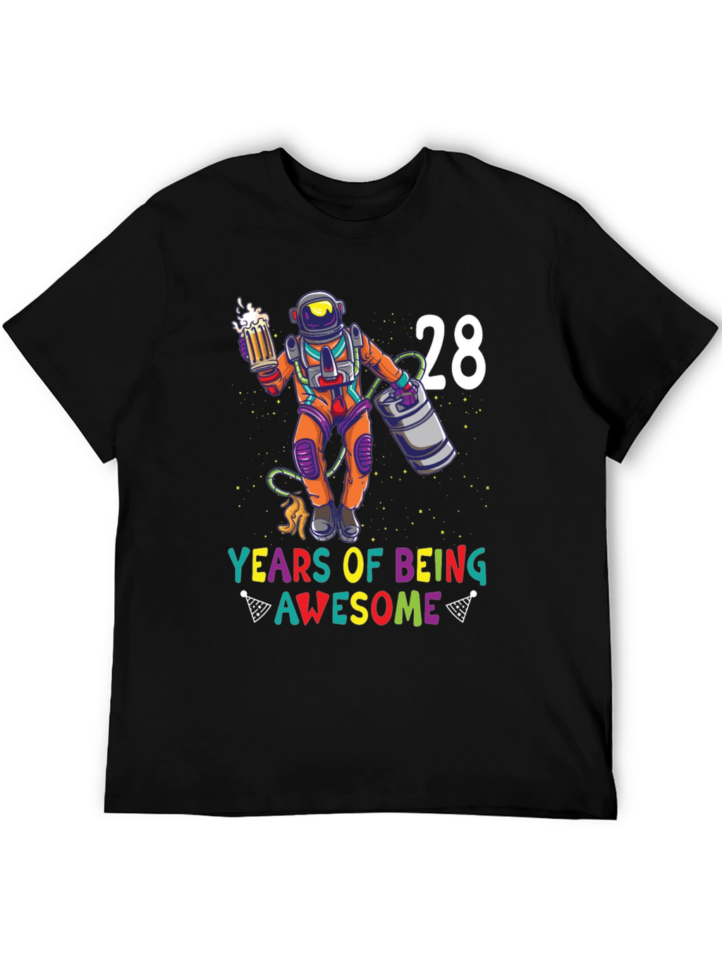 28 Years of Being Awesome Astronaut Graphic Tee