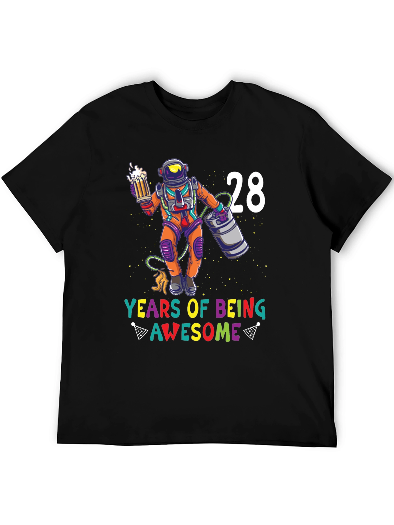 28 Years of Being Awesome Astronaut Graphic Tee