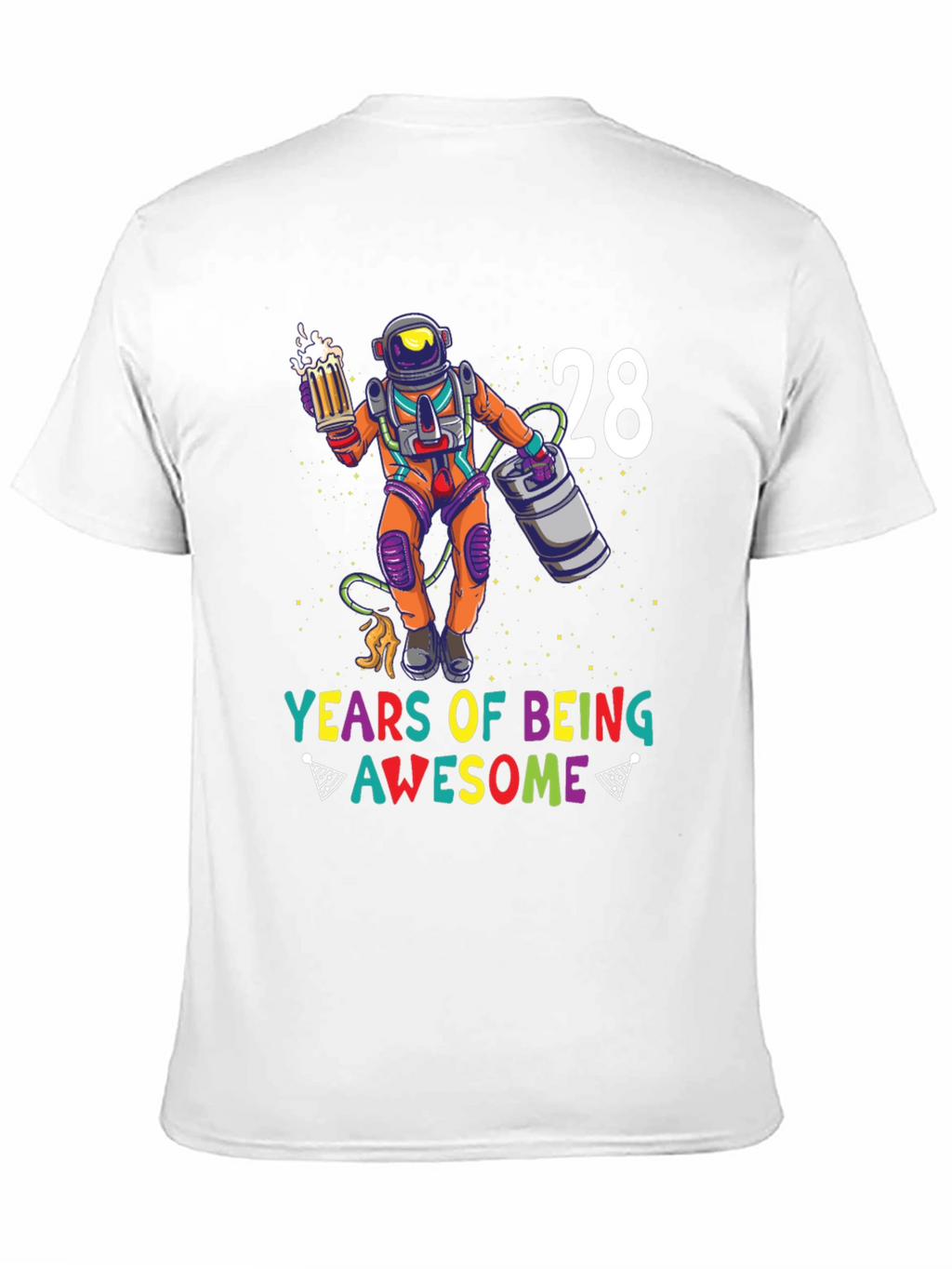 28 Years of Being Awesome Astronaut Graphic Tee